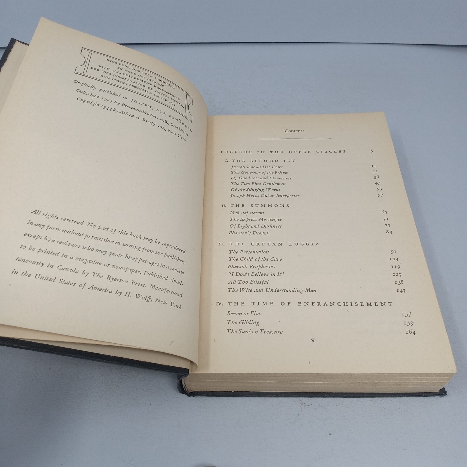 Joseph the Provider: 1944 Alfred A. Knopf Hardcover by Thomas Mann