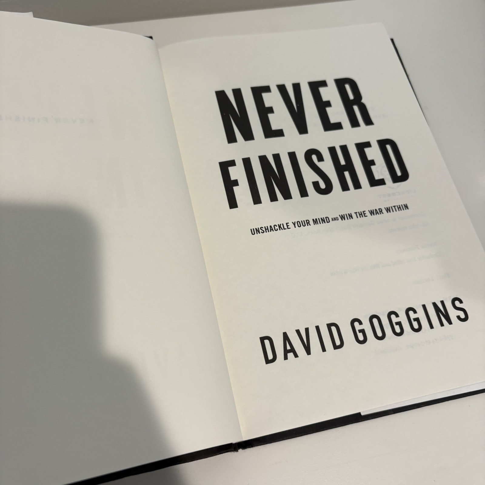 Never Finished David Goggins 2022 First Edition Hardcover Lioncrest Publishing