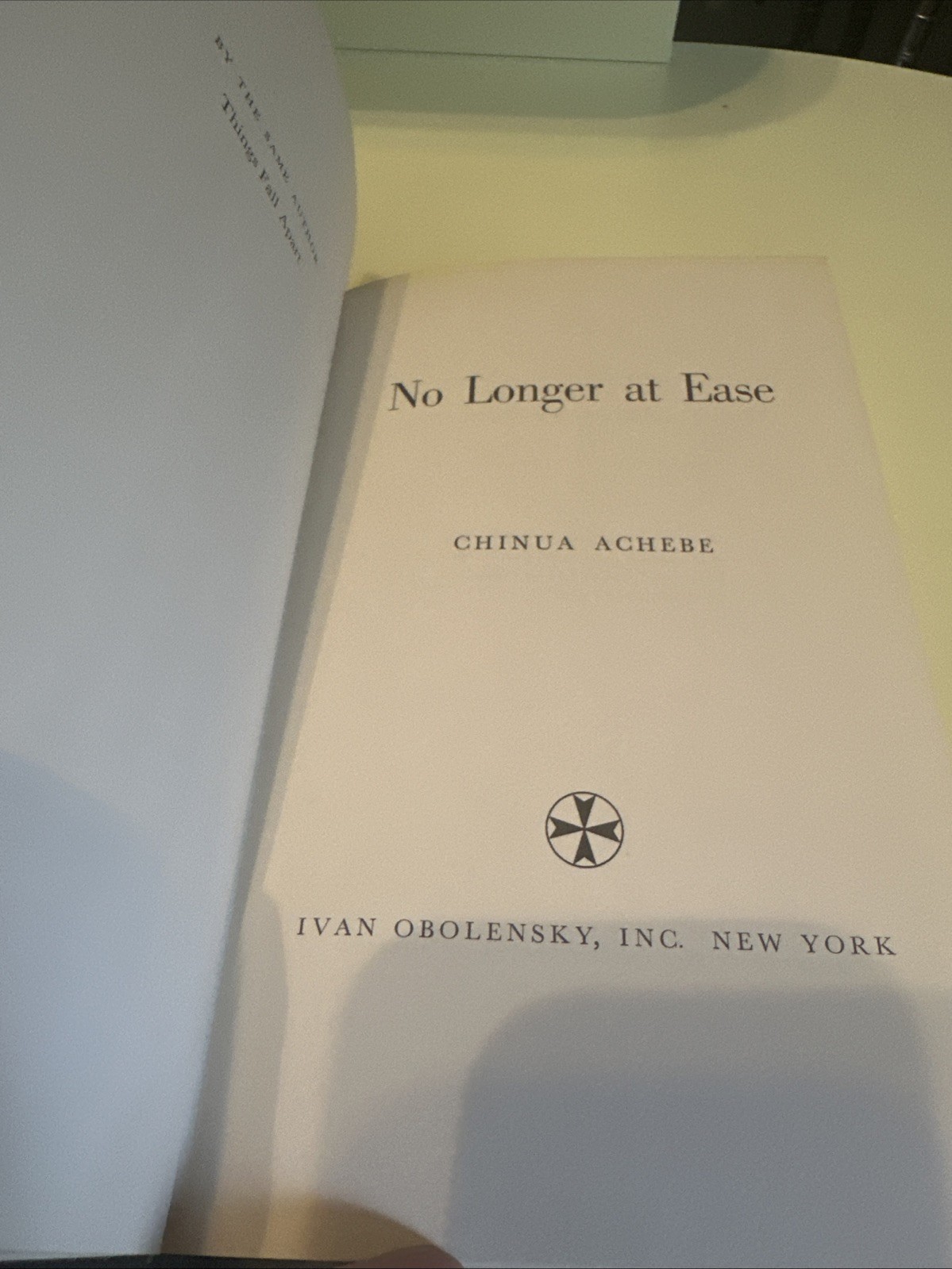 1961 VINTAGE RARE NO LONGER AT EASE RARE HTF CHINUA ACHEBE HC COLLECTIBLE BOOK