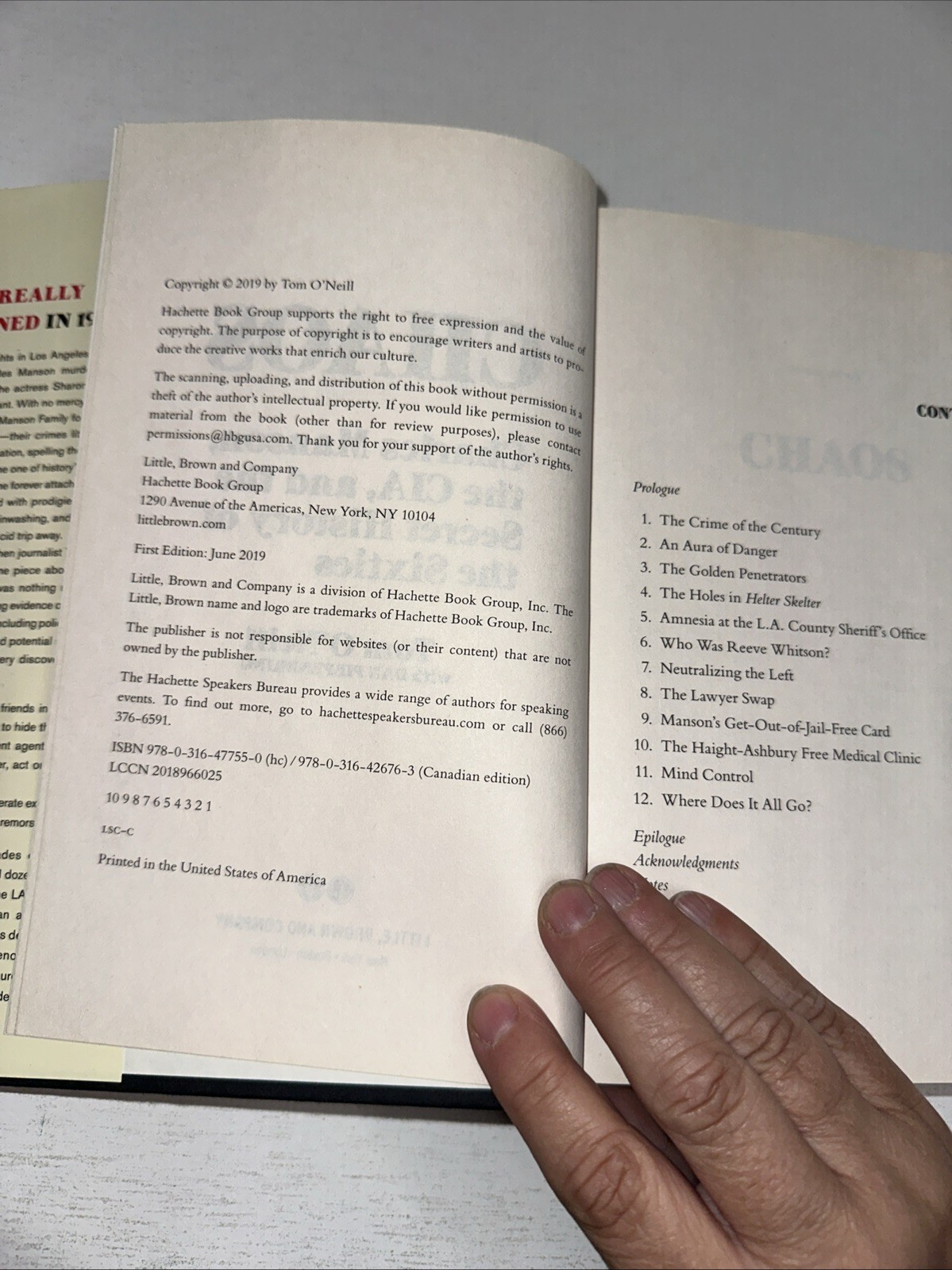 Chaos by Tom O’Neil 2019 First Ed HC Manson CIA Secret History of the Sixties
