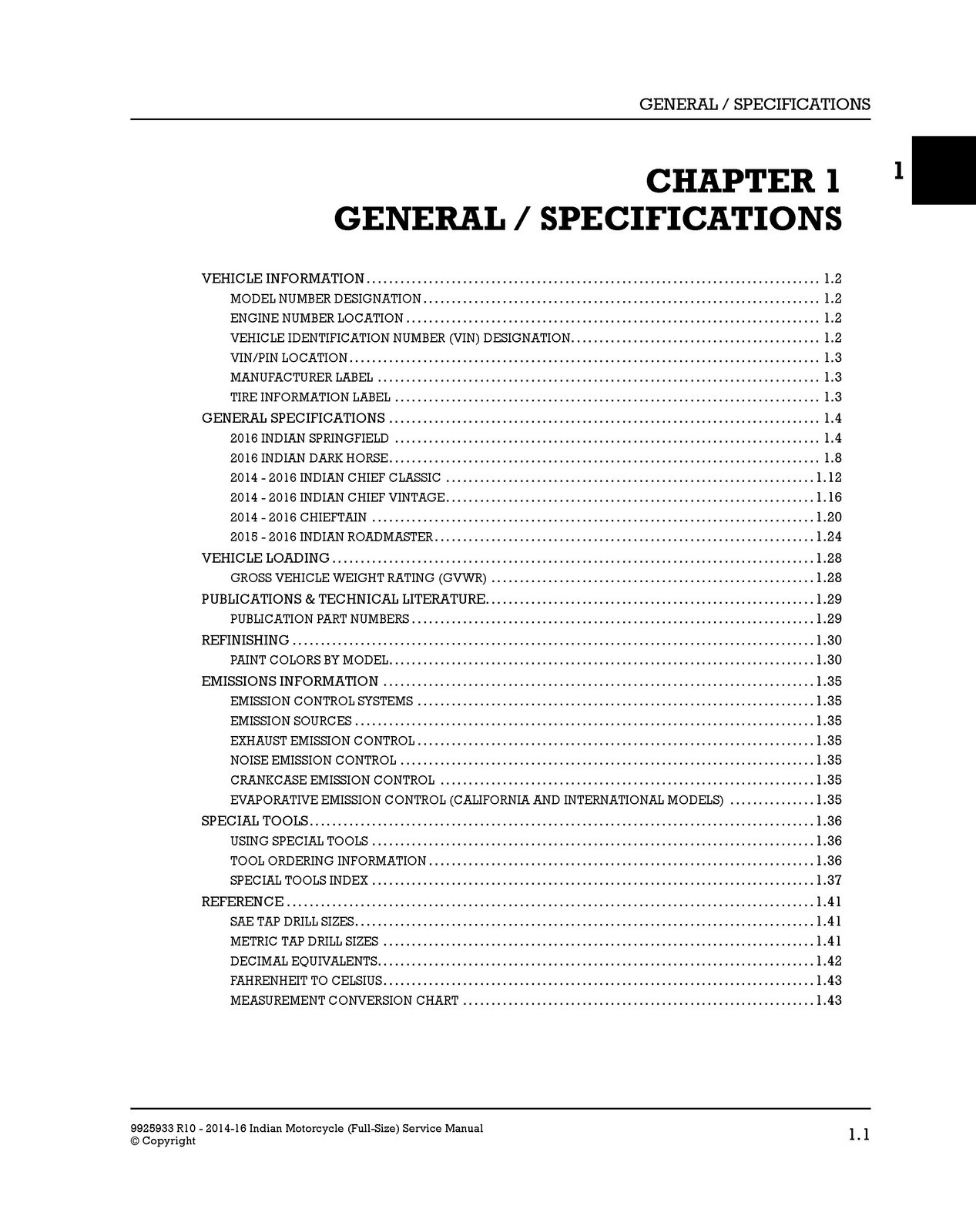 INDIAN Full Size Motorcycle Service Manual 2014-2016, SPIRAL FIXED, TOUGH FRONT