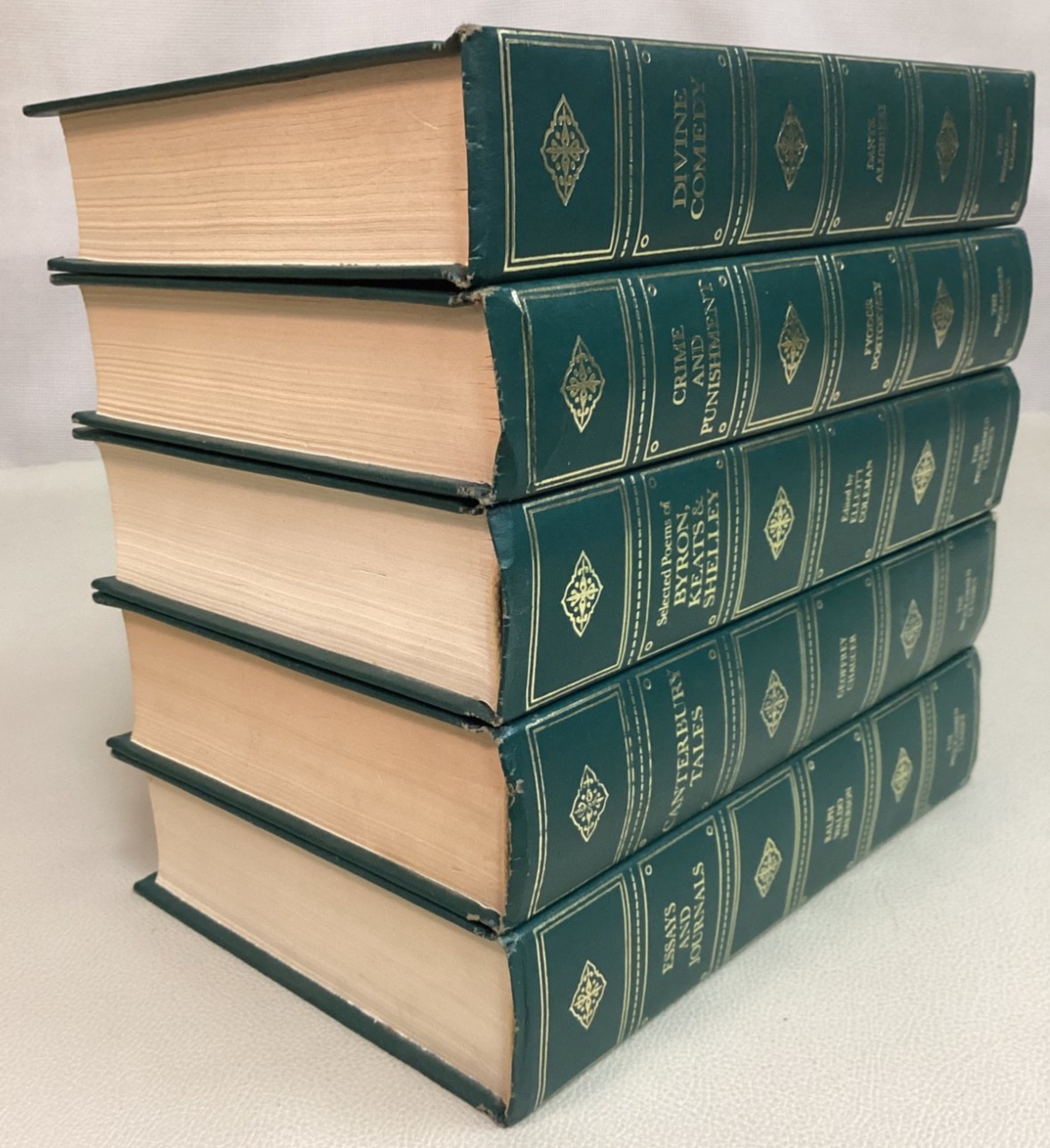 The Programmed Classics: Lot of 5 HC Books CHAUCER, DANTE, EMERSON, DOSTOEVSKY+