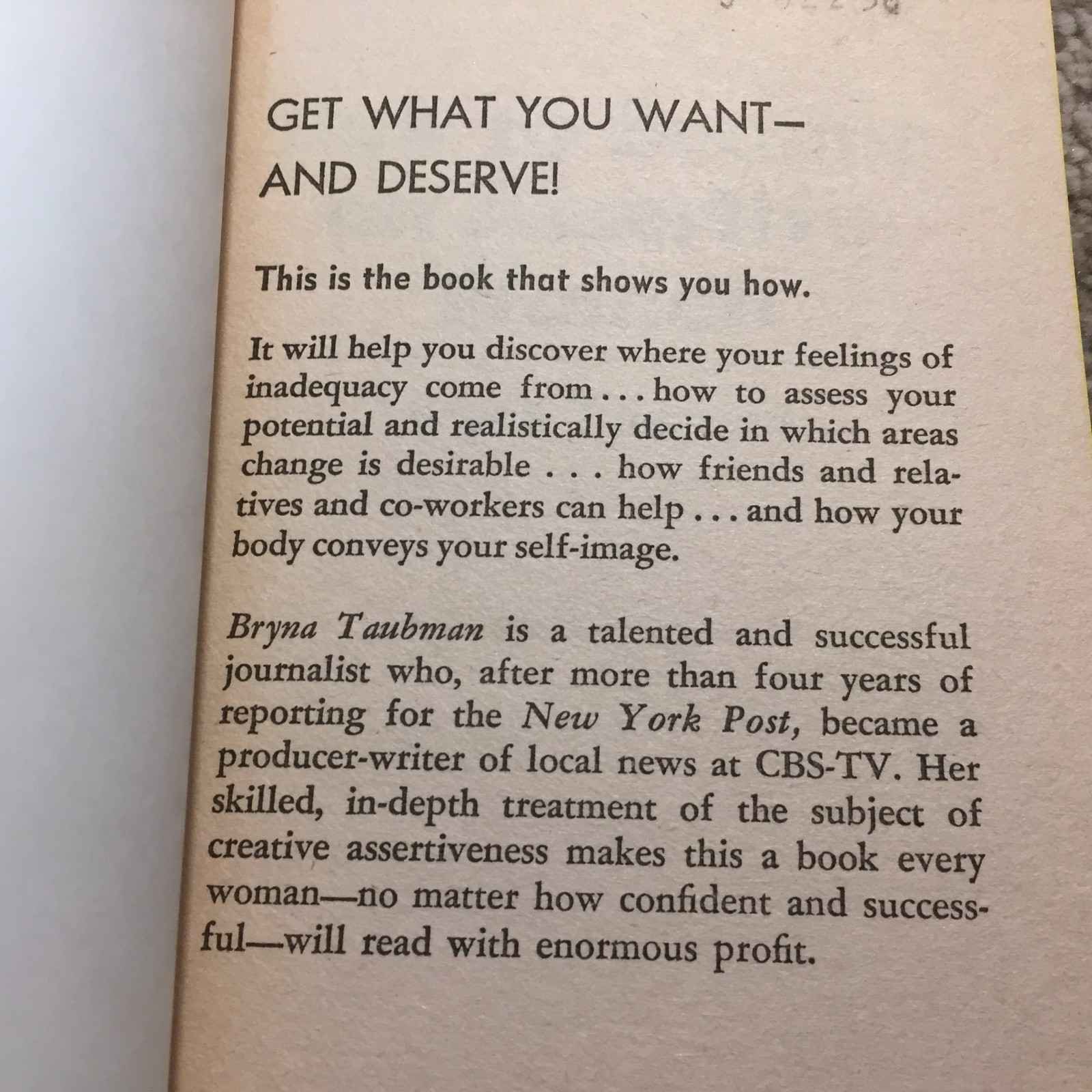 How To Become An Assertive Woman Bryna Taubman 1976 Pocket Books Self Help Book