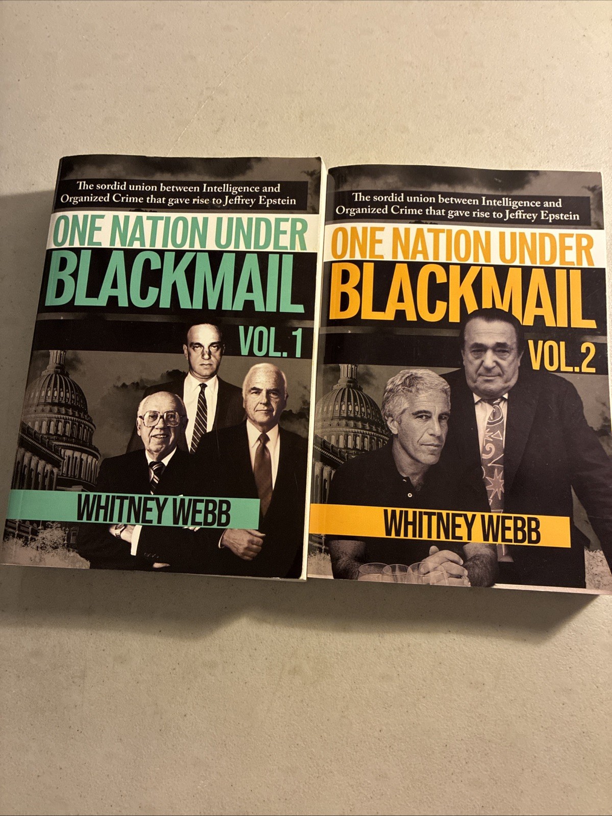 One Nation Under Blackmail Vol. 1 & Vol. 2 by Whitney Webb 1st Ed Paperback