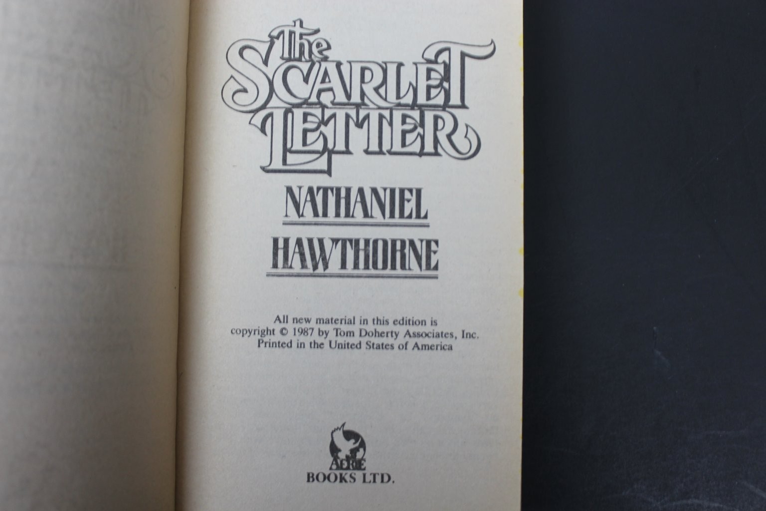 The Scarlet Letter Nathaniel Hawthorne 1987 Edition Classic American Lit Adde PB