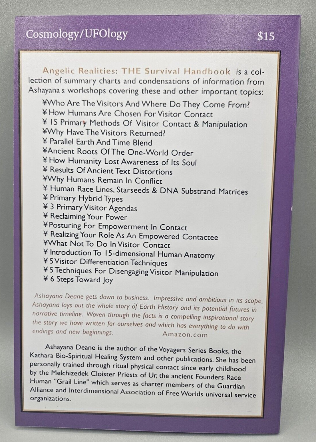 Angelic Realities The Survival Handbook By Ashayana Deane Ekr MC New 2025
