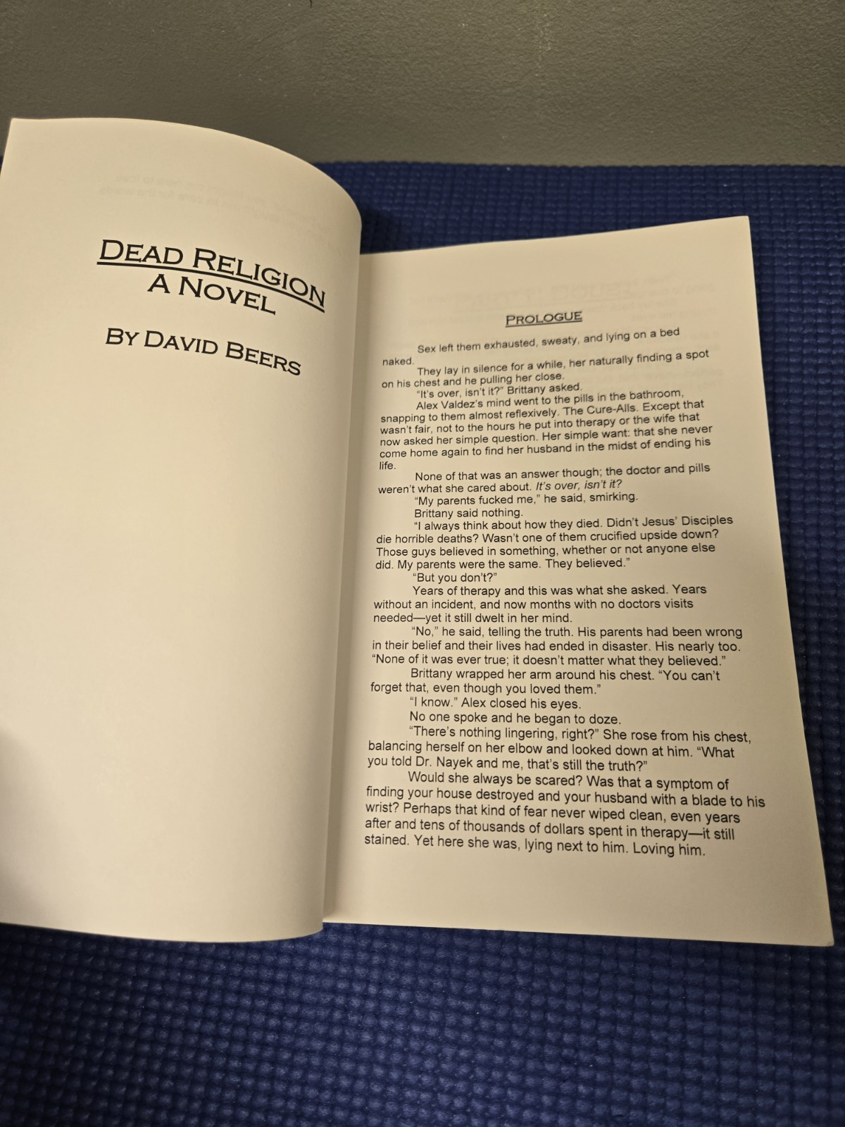 Dead Religion: A Novel by David Beers, a thriller/horror Paperback Book