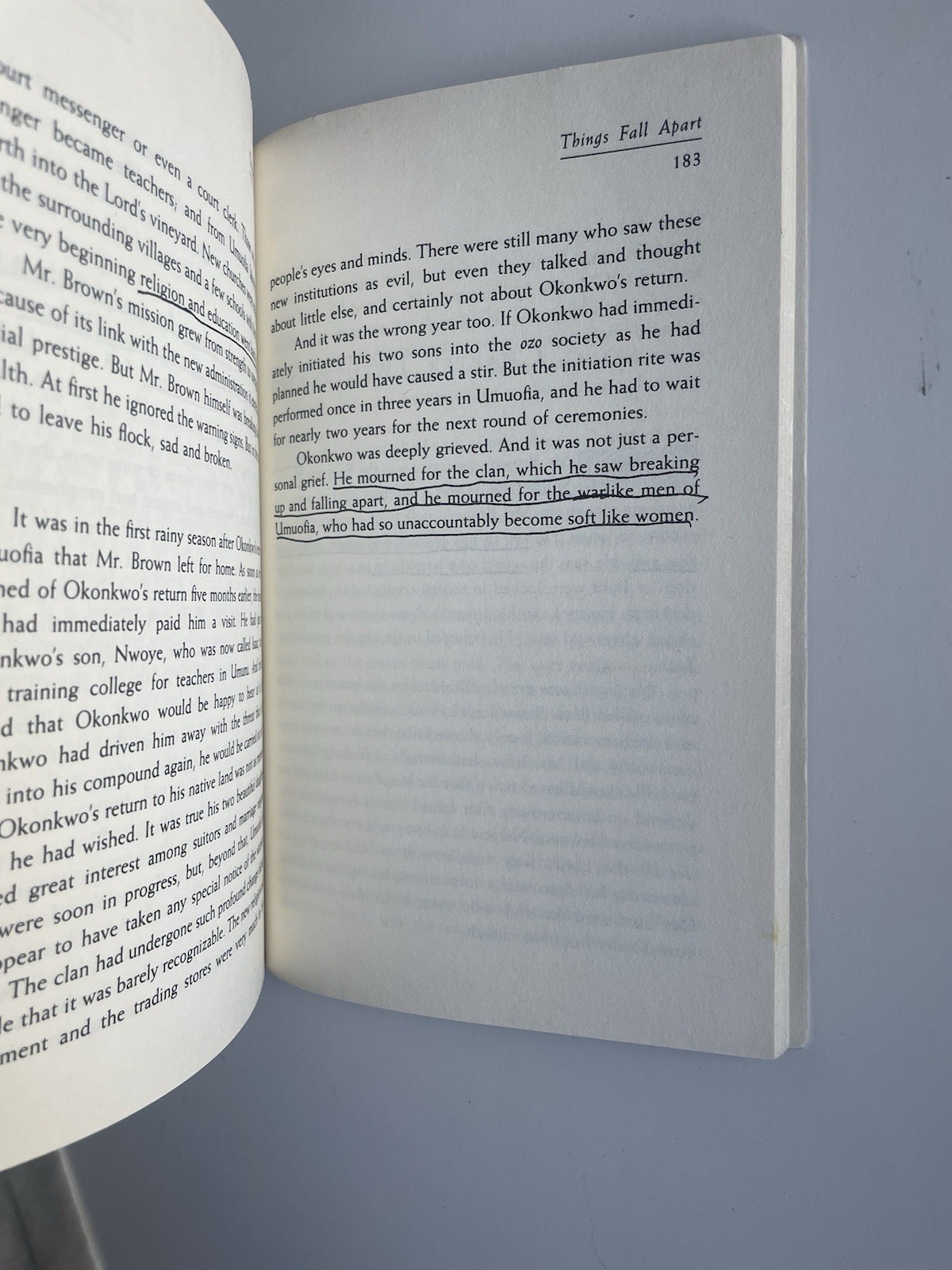 Things Fall Apart – Paperback By Achebe, Chinua Student Copy Marked Up