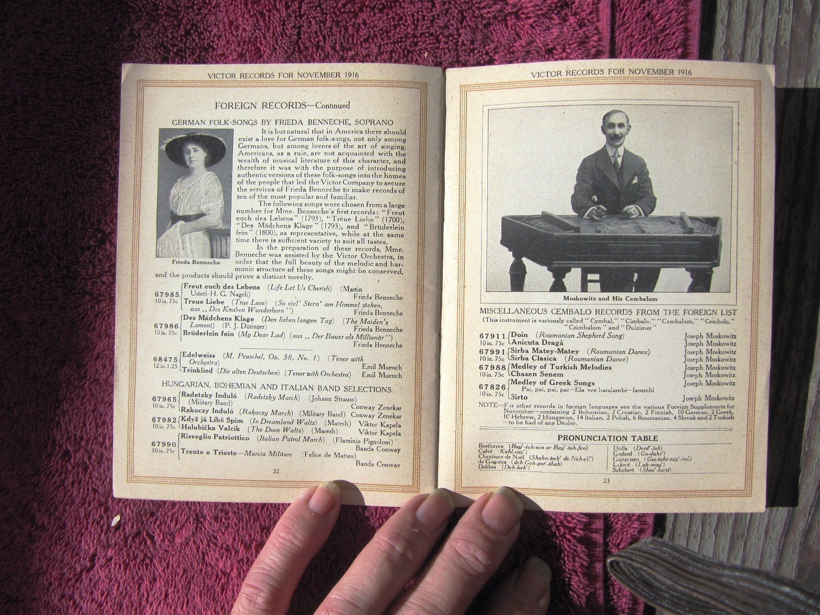 W War I British Bugle Calls New VICTOR RECORDS November 1916 Victrola CATALOG