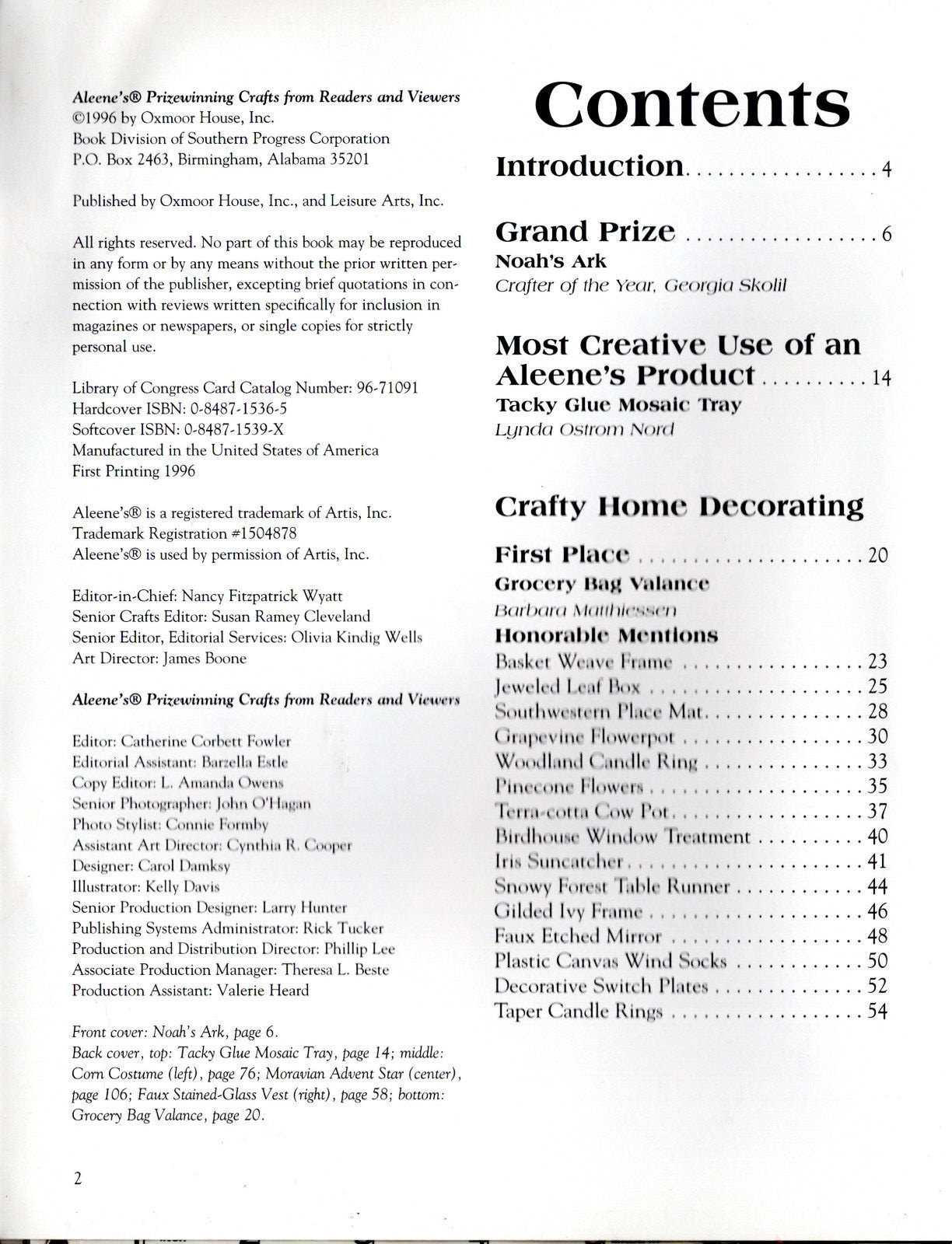 Leisure Arts Presents Aleene’s Prizewinning Crafts Book # 108700 144 Pages
