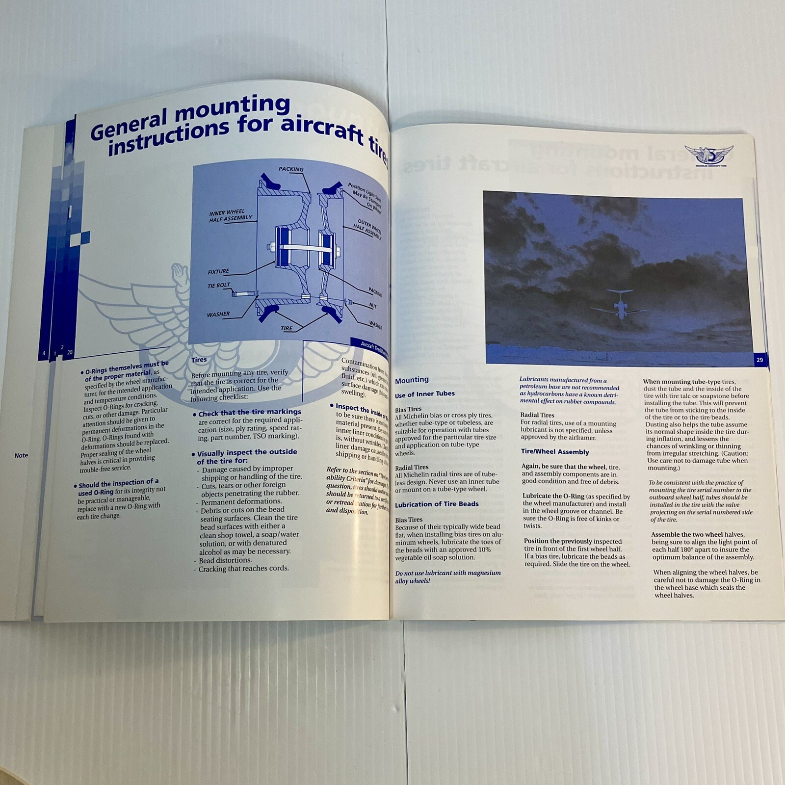 Michelin Aircraft Tire Care & Service Manual Book Rare 88 pages