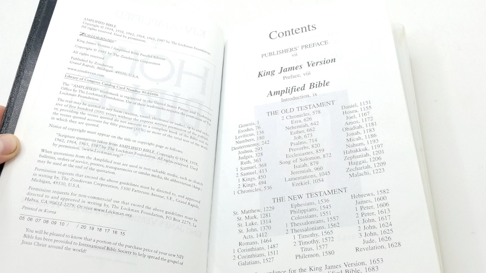 KJV Amplified AMP Parallel Bible by Zondervan Staff (1995, Leather)