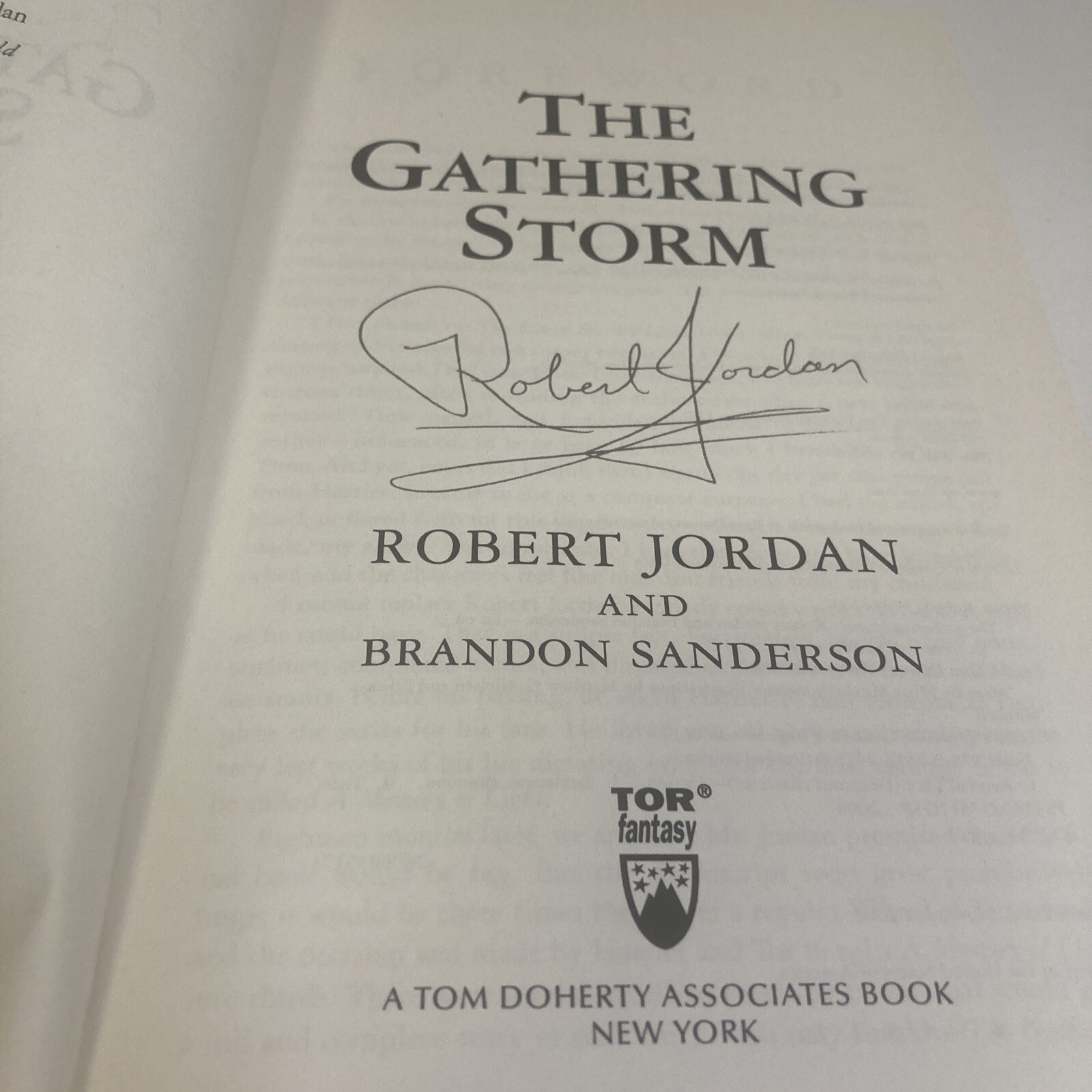 Wheel of Time Ser.: The Gathering Storm Book 12 By Robert Jordan Autopen Signed