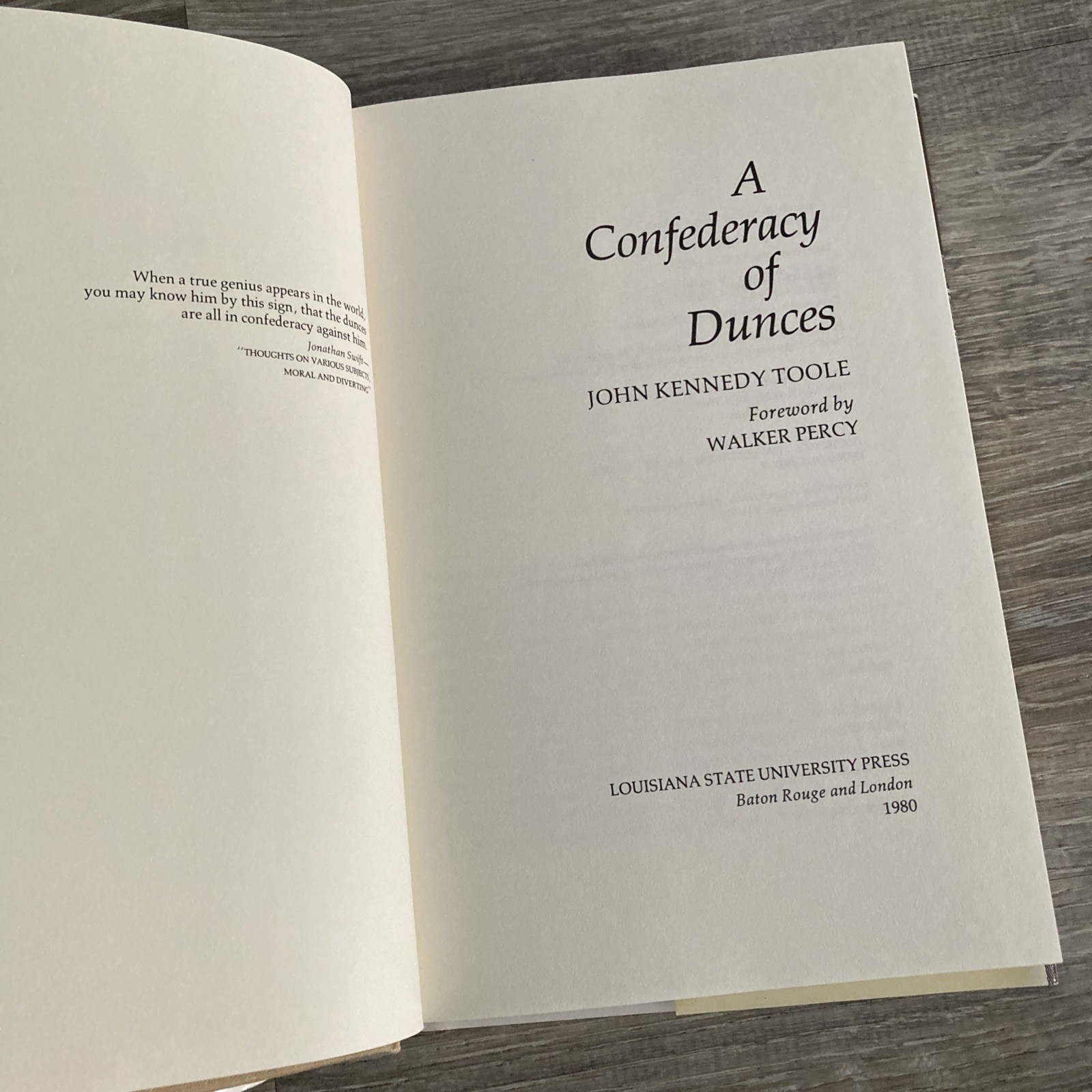 A Confederacy of Dunces John Kennedy Toole 11th printing 1992 LSU Hardcover w/DJ