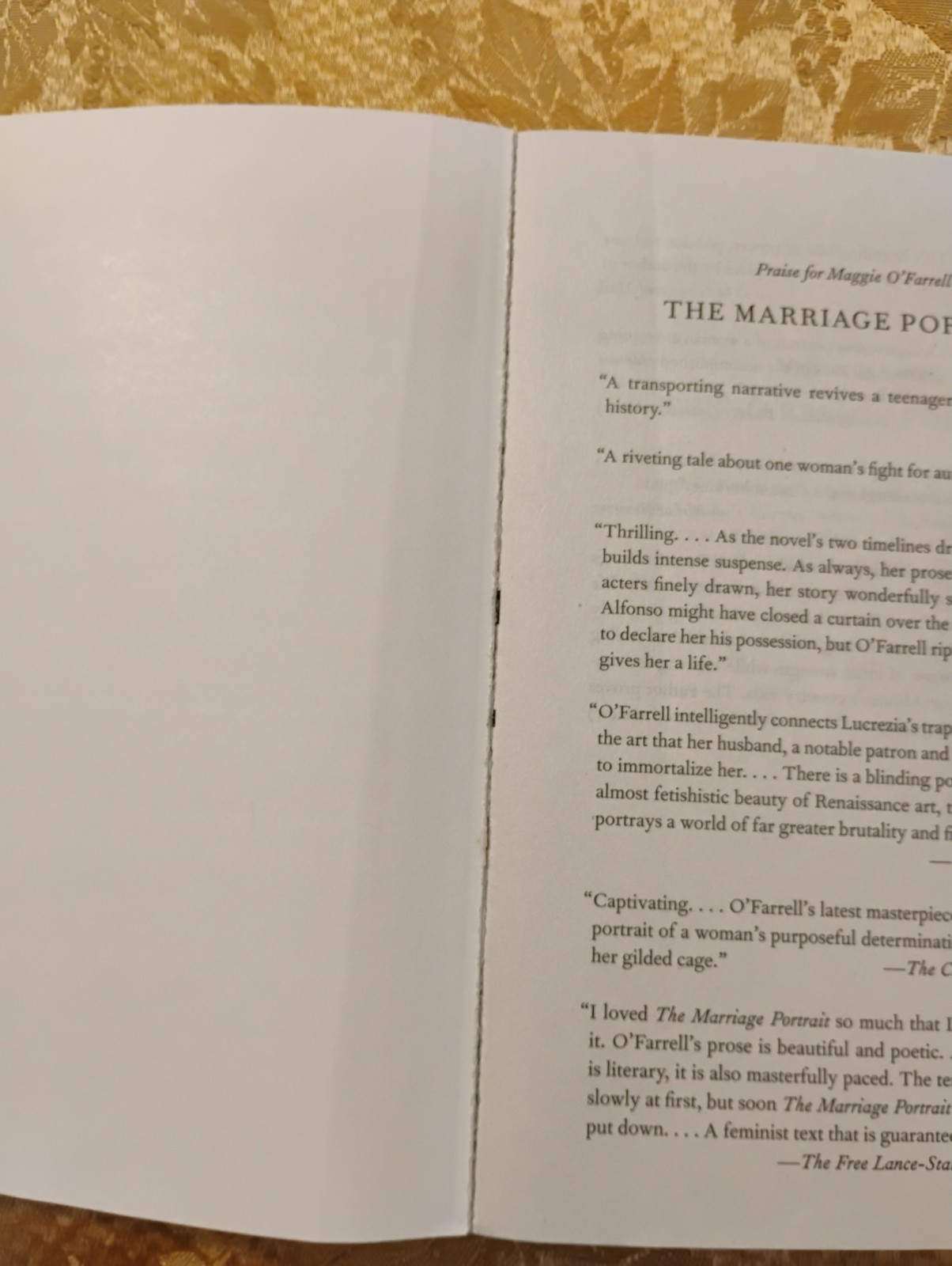 The Marriage Portrait by Maggie O’Farrell ~ 2022 Vintage Books Paperback Novel