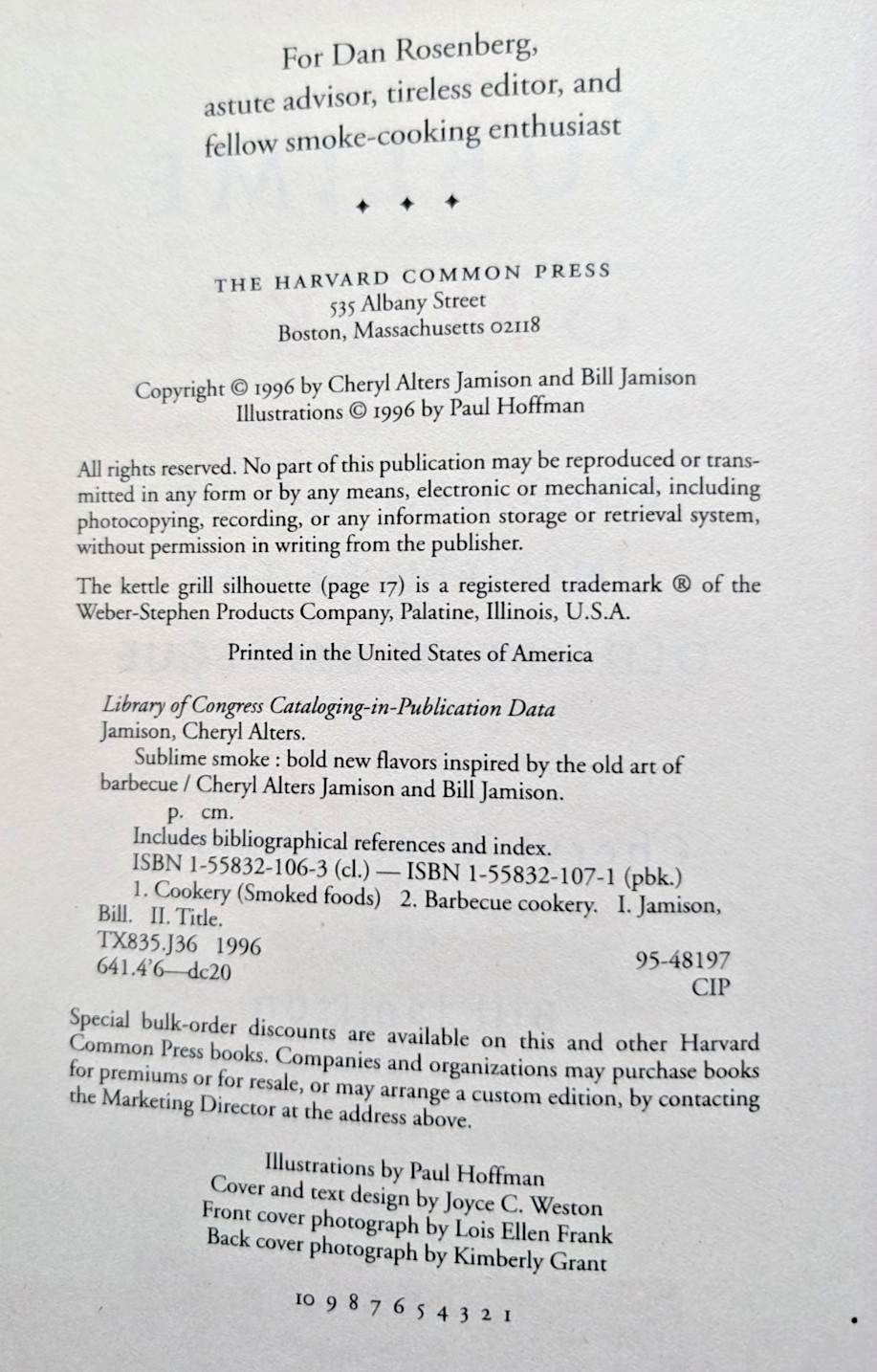 Sublime Smoke-Bold New Flavors… Harvard Common Press SC 1996