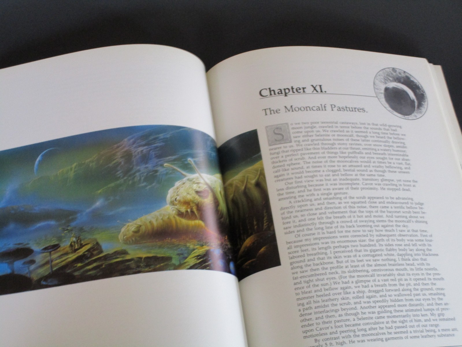 First Men in the Moon by H. G. Wells. Signed by Bob Eggleton-Illustrator. SC ’89