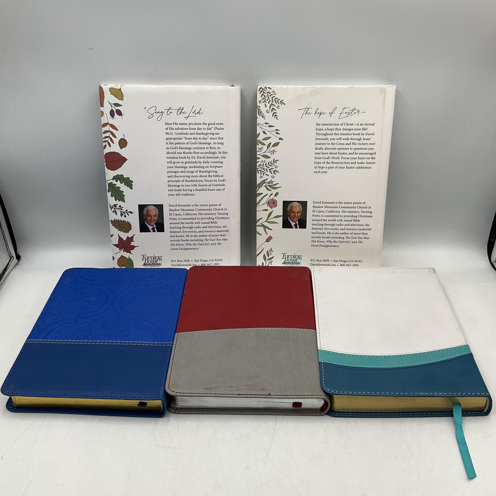 Lot of 5 David Jeremiah Hardcover and softcover Blue Turning Point Devotional