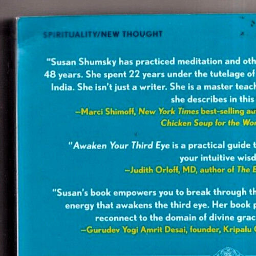 AWAKEN YOUR THIRD EYE: By Susan Shumsky (2015 Trade Paperback){F4}