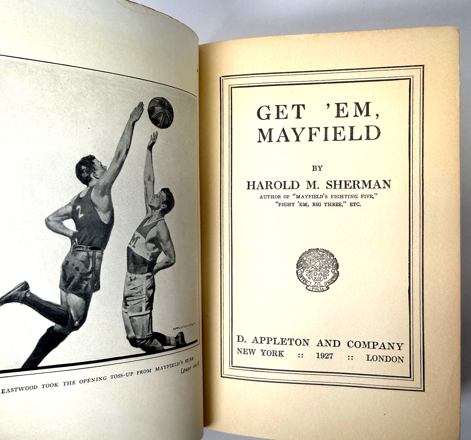 Get ‚Em, Mayfield, Harold M Sherman 1927 D. Appleton 1st edition – Basketball