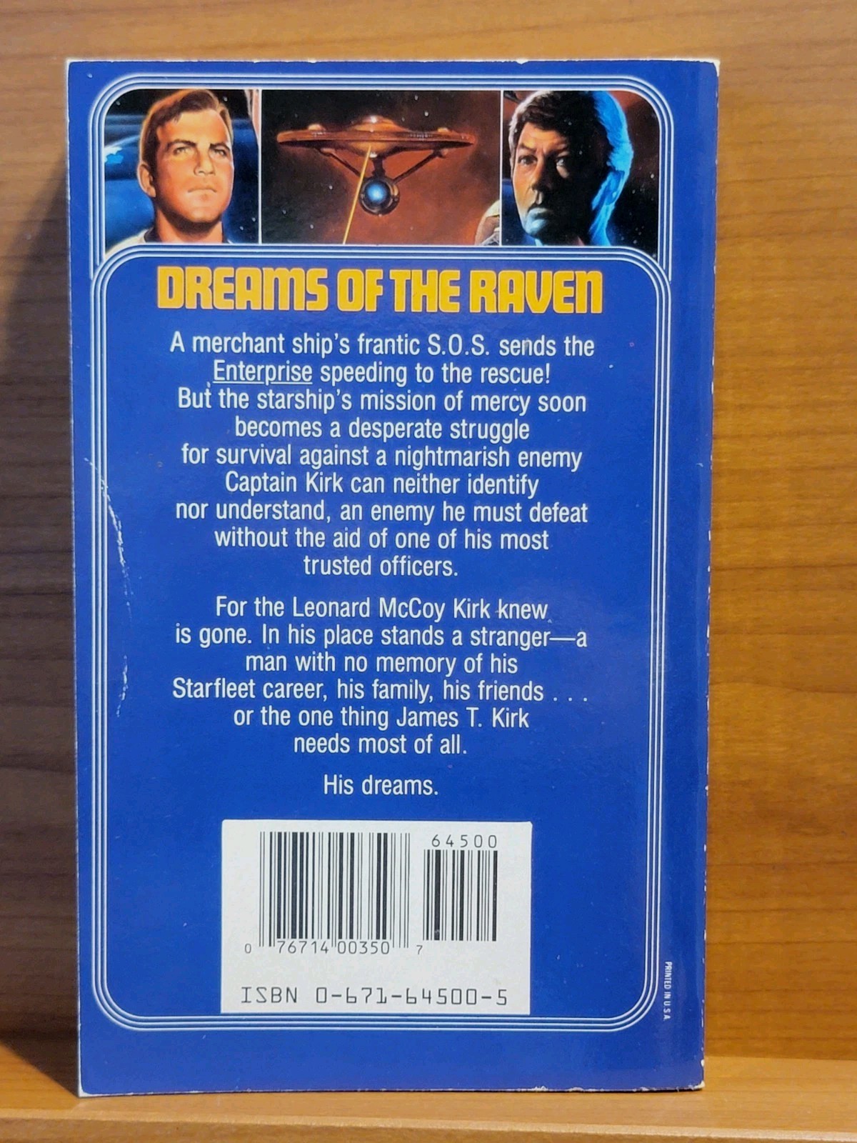 Star Trek Dreams of the Raven by David A. Carter (1987, Mass Market) Unread Copy
