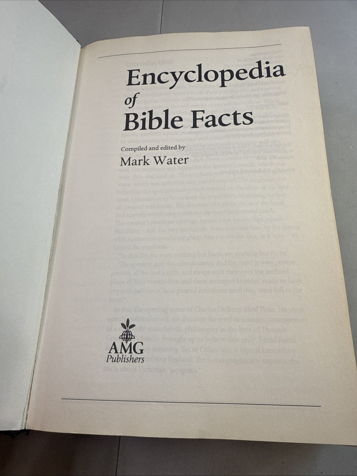 AMG’s Encyclopedia of Bible Facts by Mark Water (2004, Hardcover)