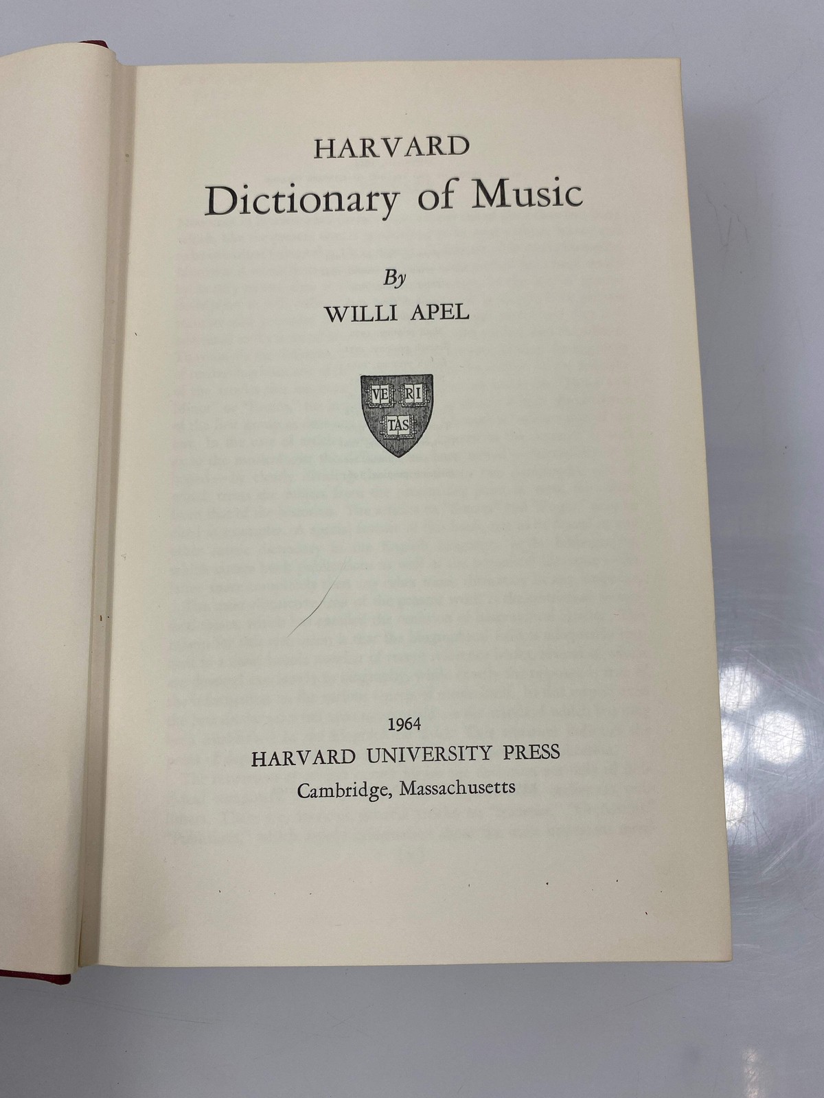 Harvard Dictionary of Music by Apel Ex-library 1964 HC