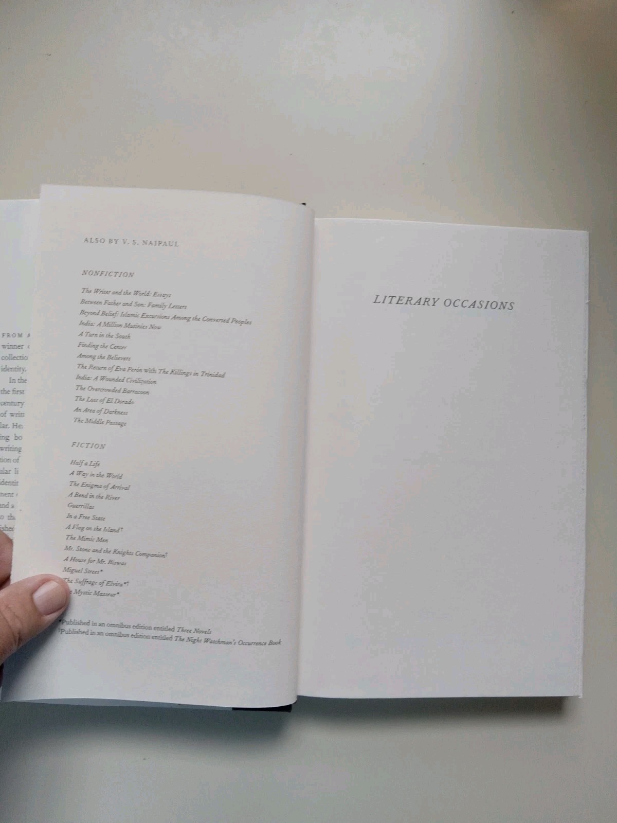 Literary Occasions : Essays by V. S. Naipaul (2003, Hardcover)