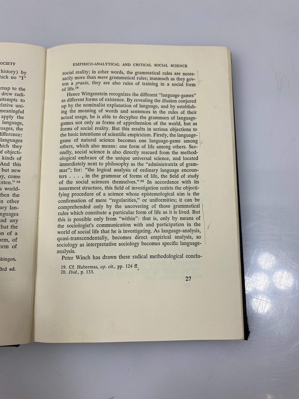 Critical Theory of Society by Wellmer Ex-library 1971 HC