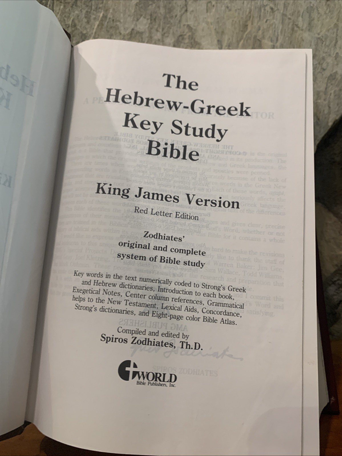 Hebrew-Greek Key Study Bible by Spiros Zodhiates HC KJV Original Unmarked
