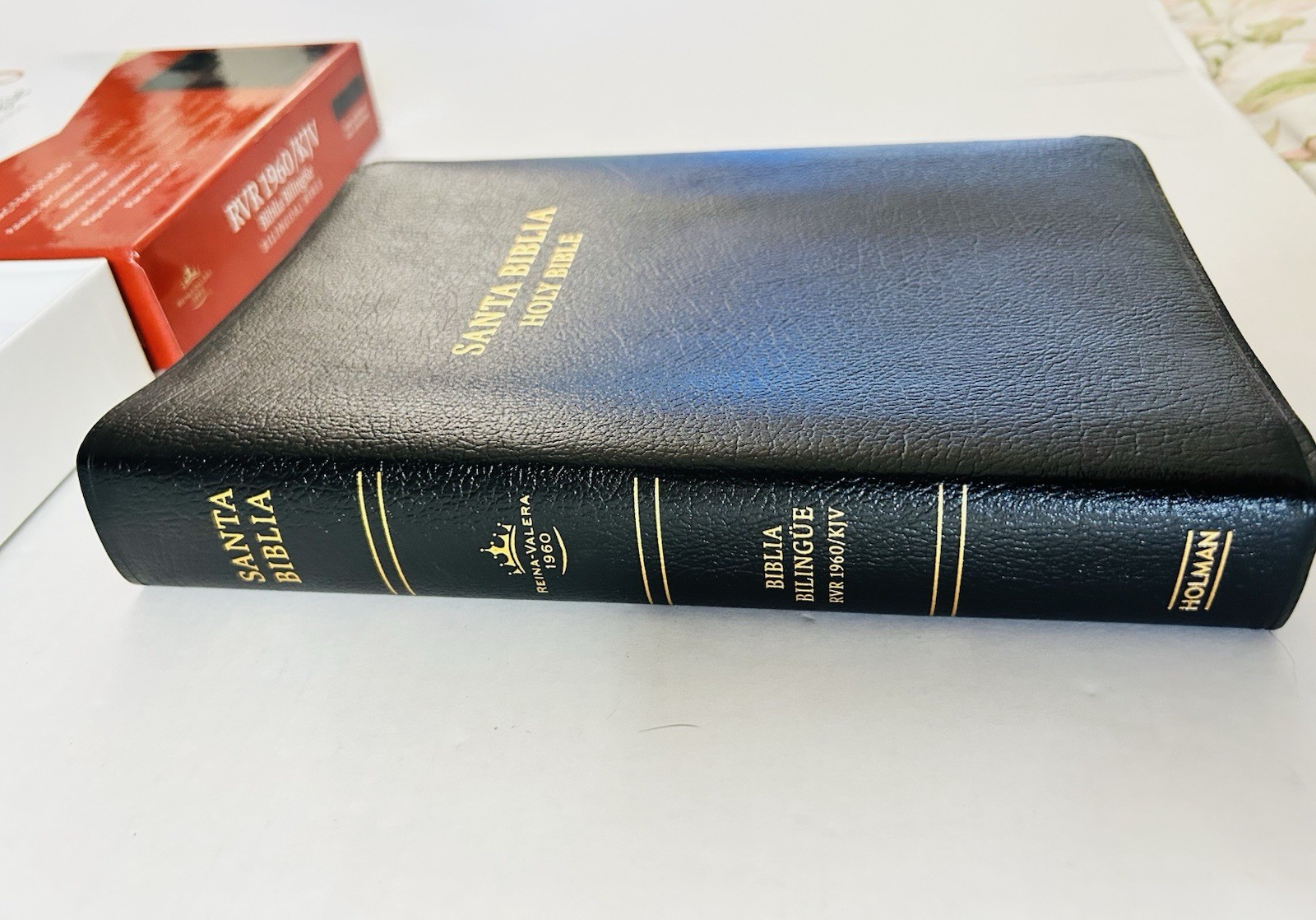 SANTA BIBLIA BILINGUE BIBLE RVR 1960 KJV SEALED BLACK LEATHER New Open/box