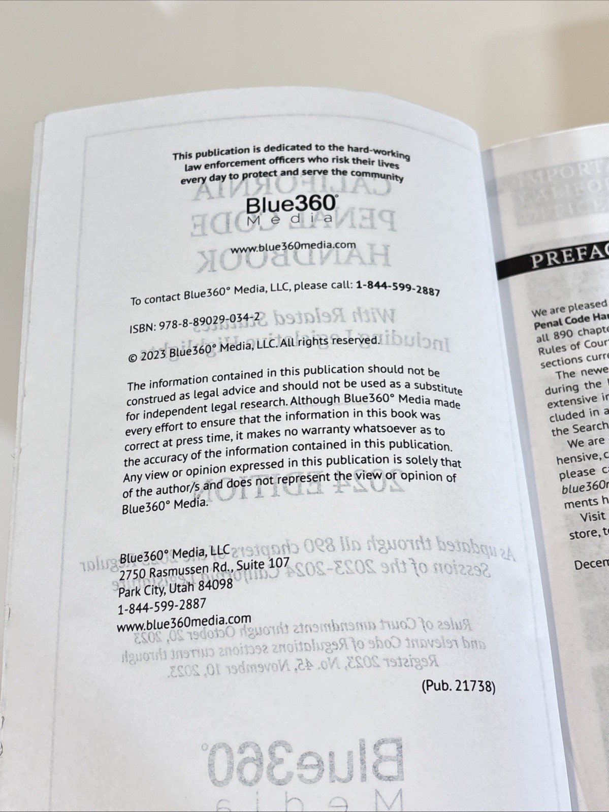 California Penal Code Handbook 2024 Edition Blue360 Media Book