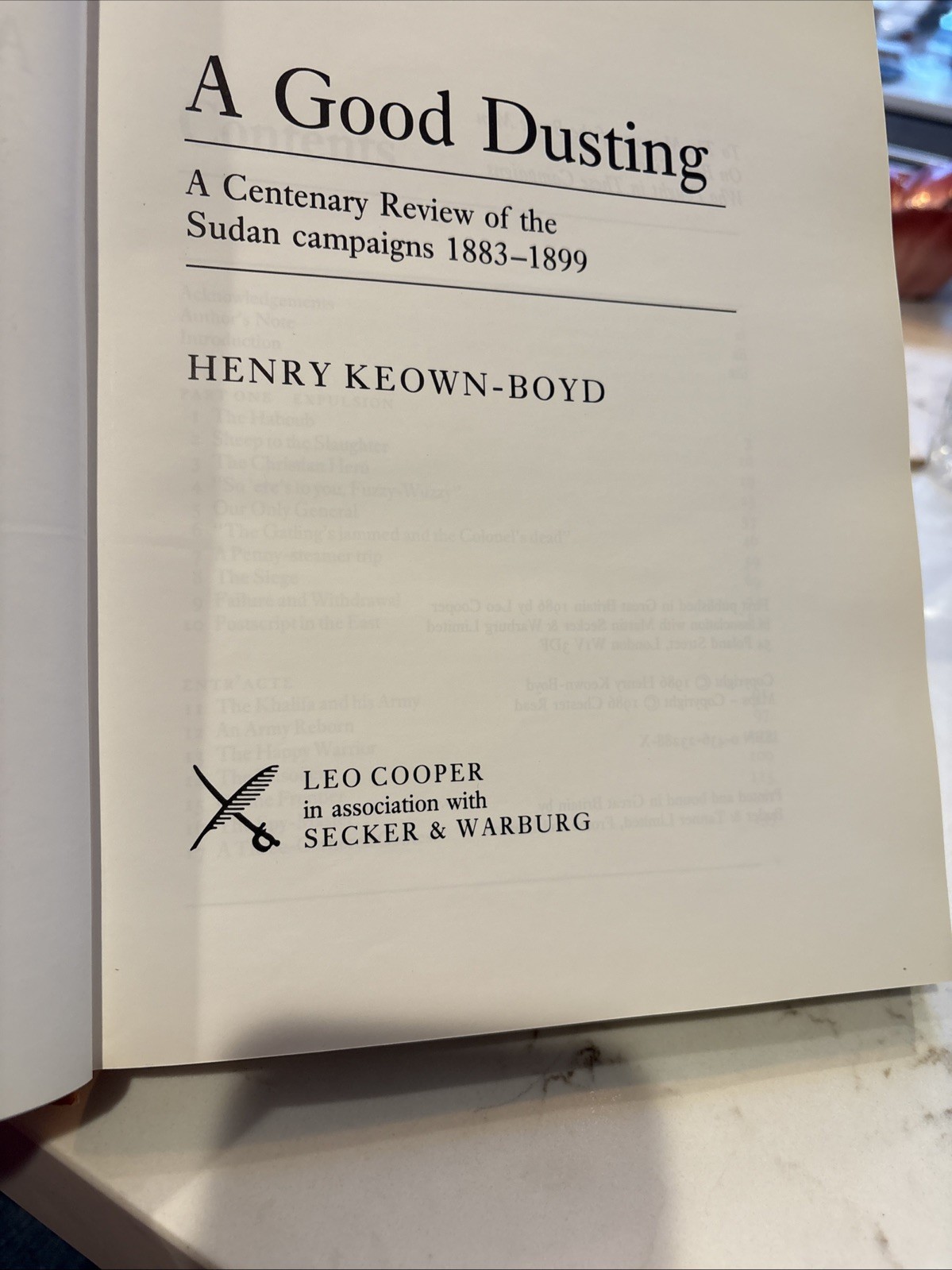 A Good Dusting: The Sudan Campaign 1883-1899 Henry Keown-Boyd – HC DJ 1986 NEW