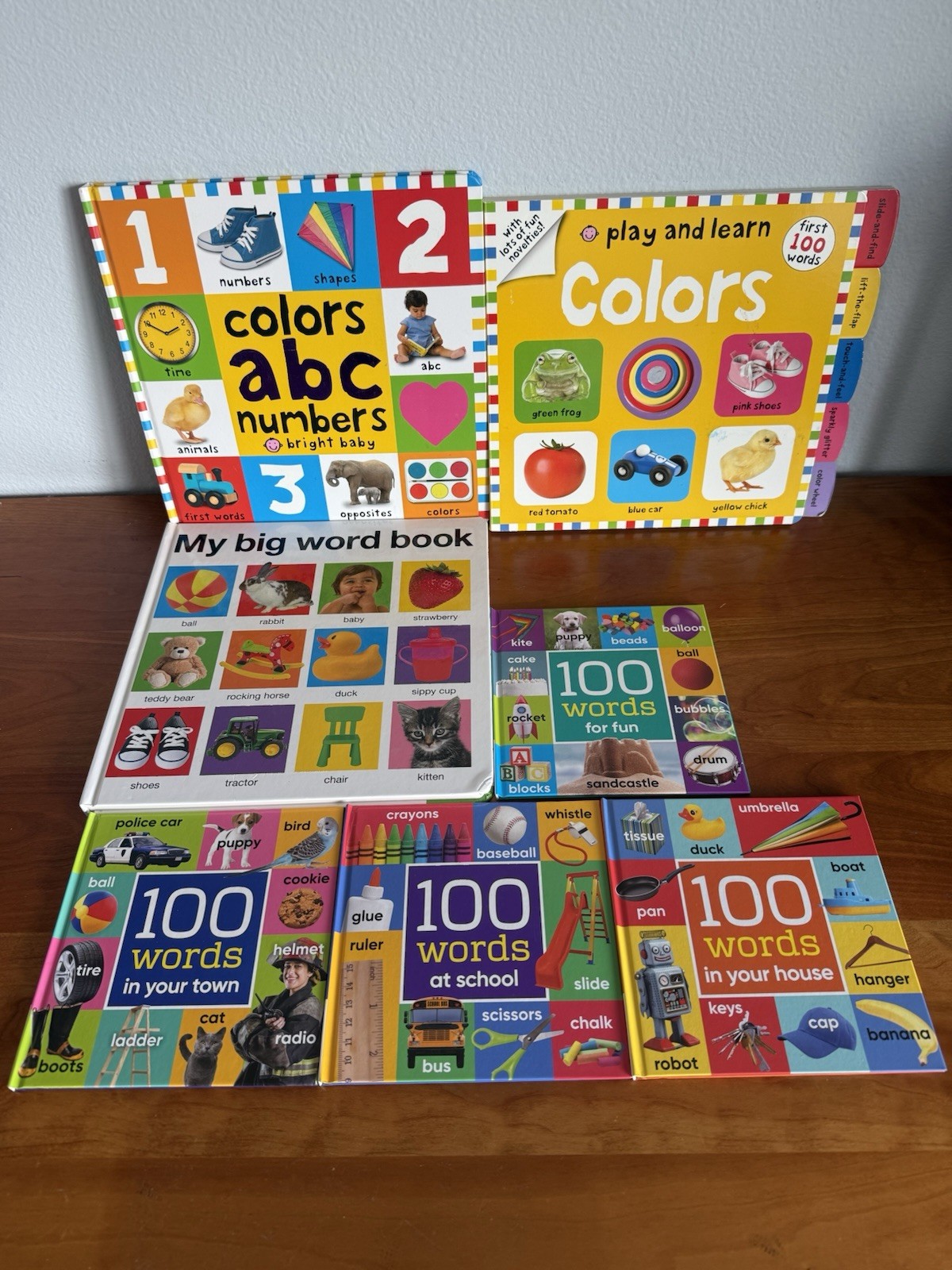 Priddy Books: Colors, ABCs, Numbers, Big Word Book & 4 x 100 word books – school