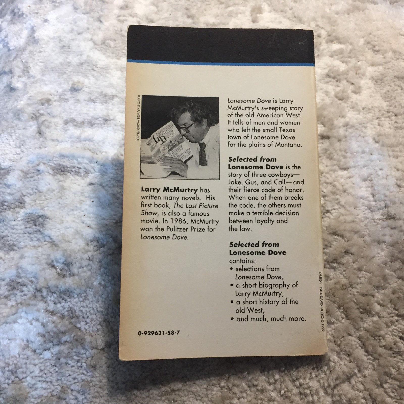 Selected From Lonesome Dove Larry McMurtry 1992 Literacy Volunteers Of New York