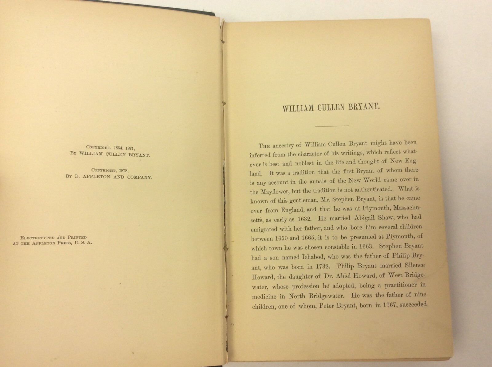 1896 Bryants Poems Household Edition Illustrated D Appleton & Co Hardcover Book