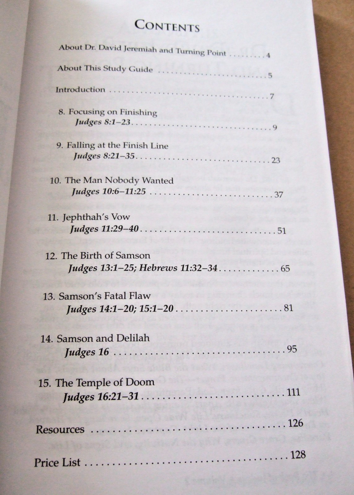 DR. DAVID JEREMIAH STUDY GUIDES THE BOOK OF JUDGES VOLUMES 1-2 2008