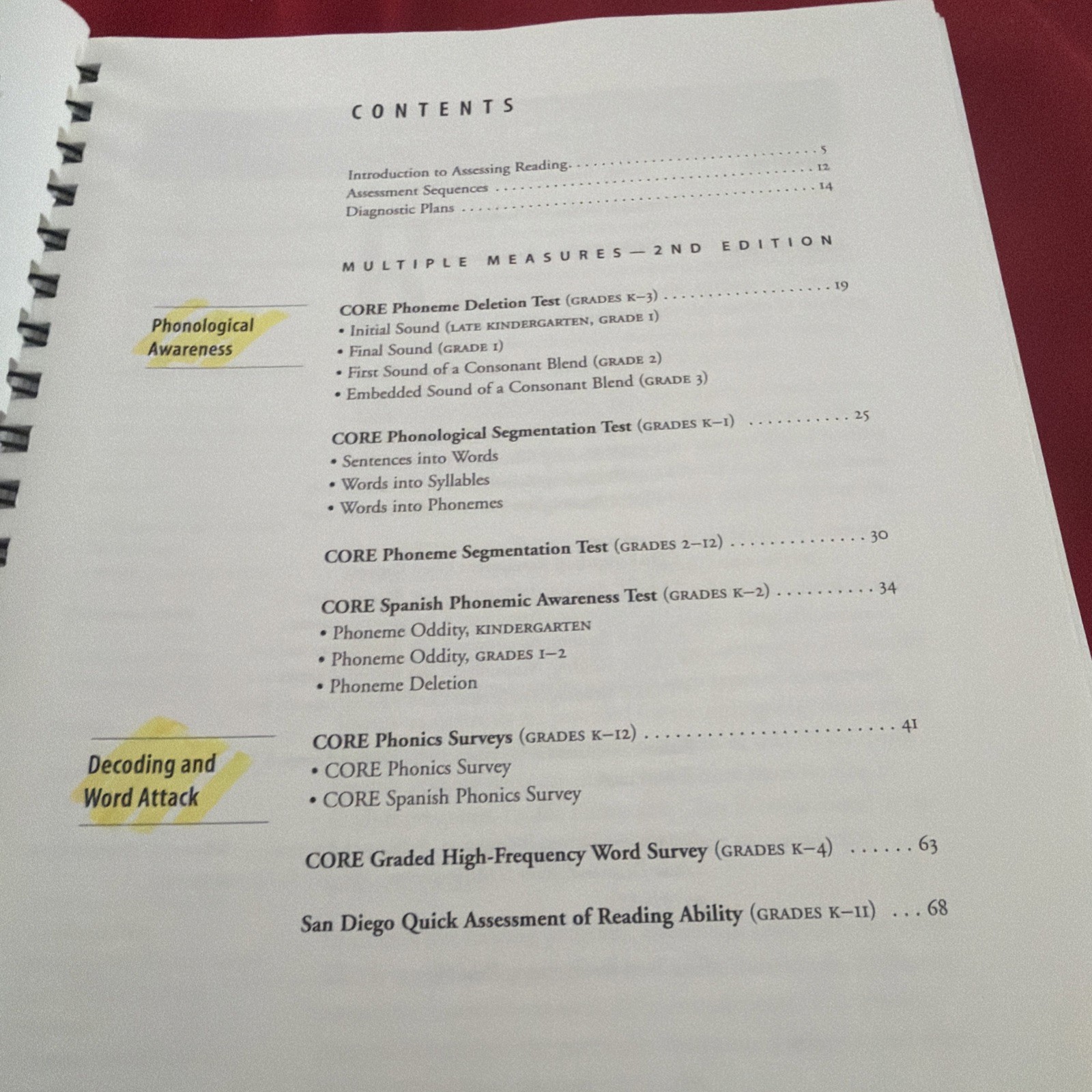 Arena Press Assessing Reading Multiple Measures Revised 2nd Ed Spiral Bound CORE