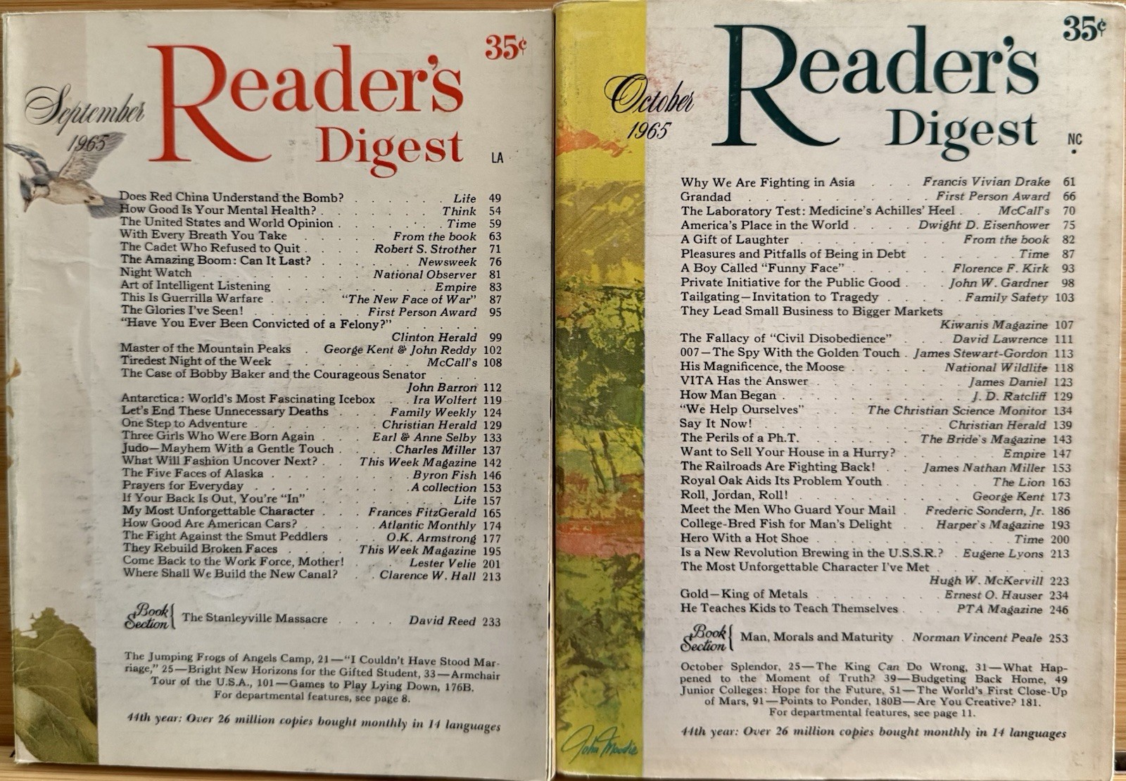1965 February March READER’S DIGEST MAGAZINE Vintage History Short Story Tales