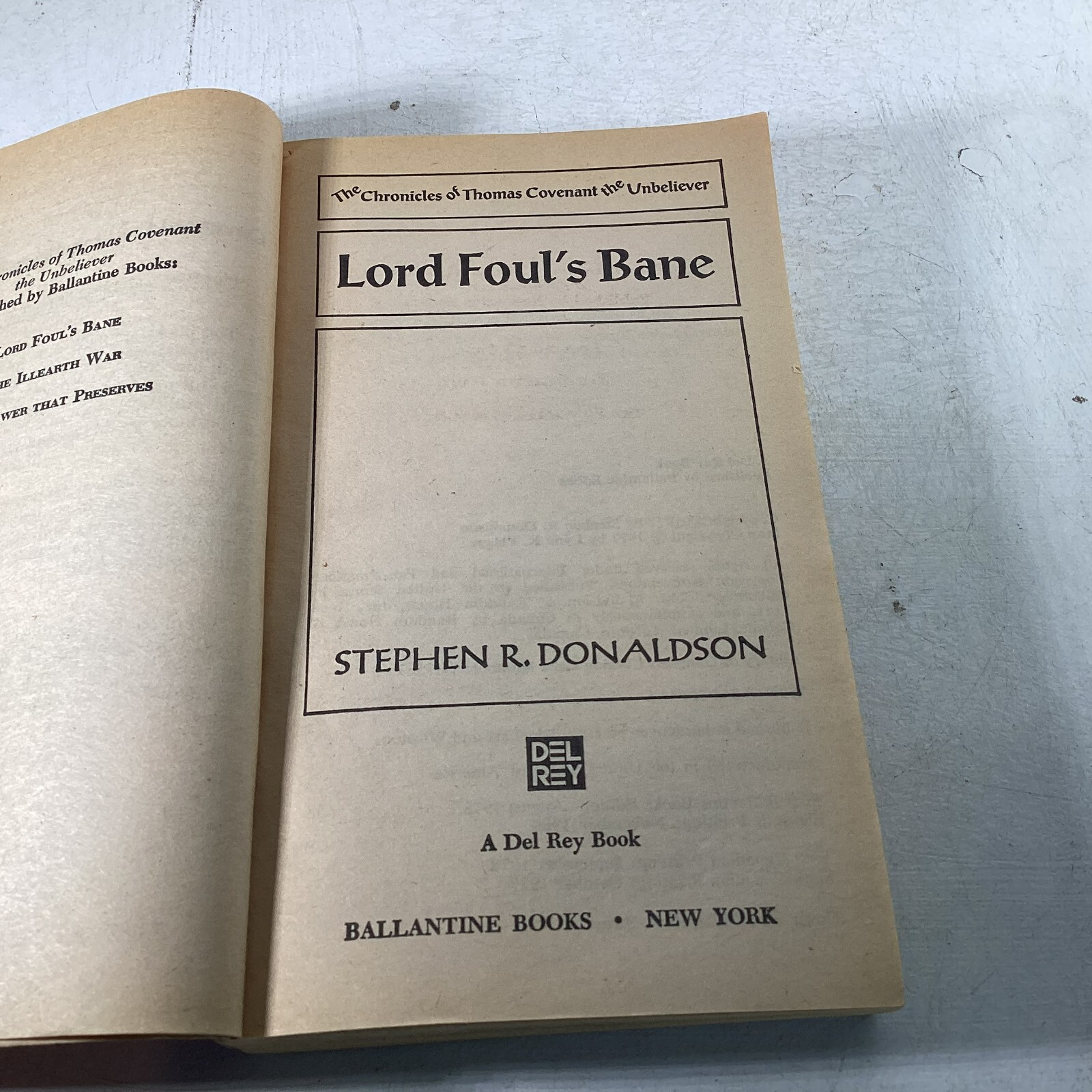 Donaldson The Chronicles of Thomas Covenant the Unbeliever 1-3 PB 1980s VG