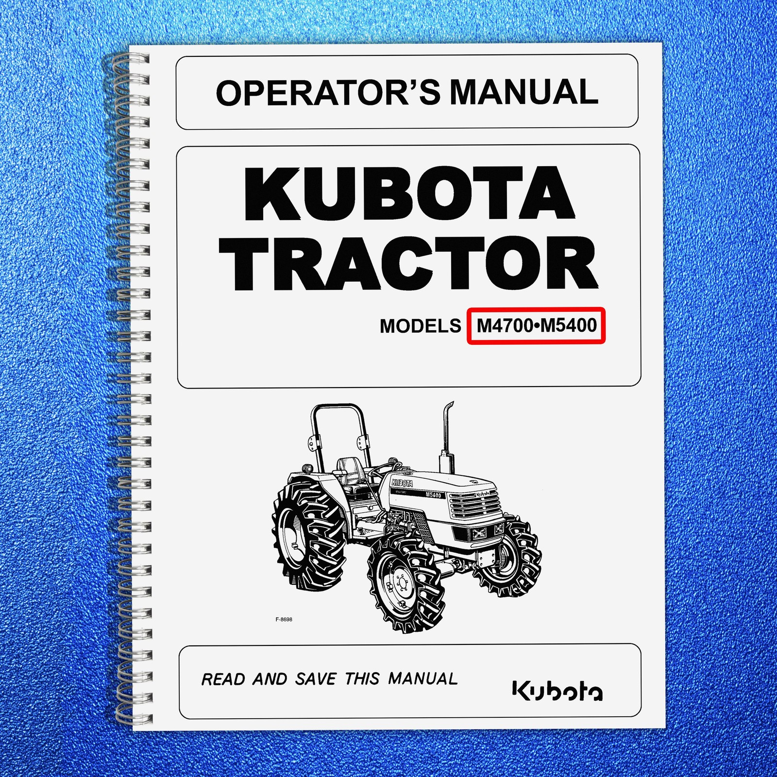 Kubota Tractor M4700 M5400 Operators Manual : 72 Pages
