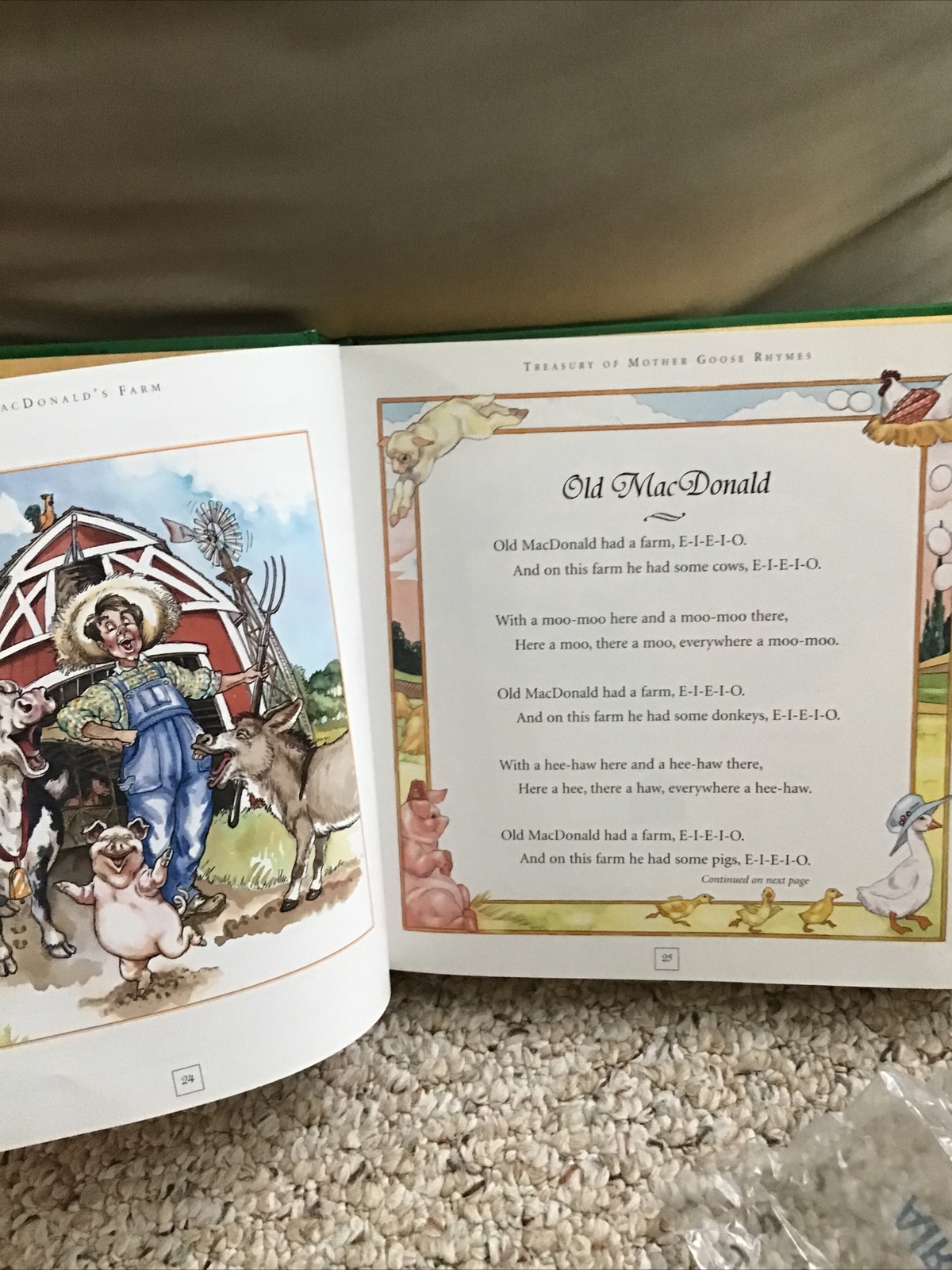 Treasury Of Mother Goose Rhymes Hardcover 1998 & 381 pages! Book