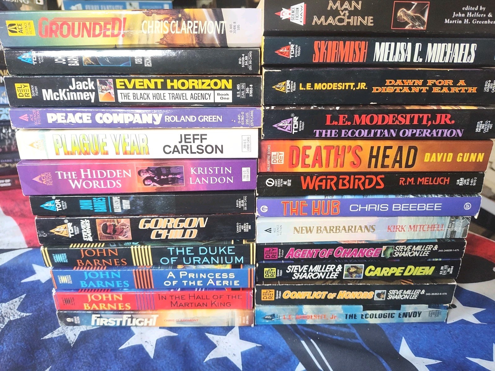 Lot Of 24 Science Fiction PB Books John Barnes Steve Miller Mitchell Modesitt,JR