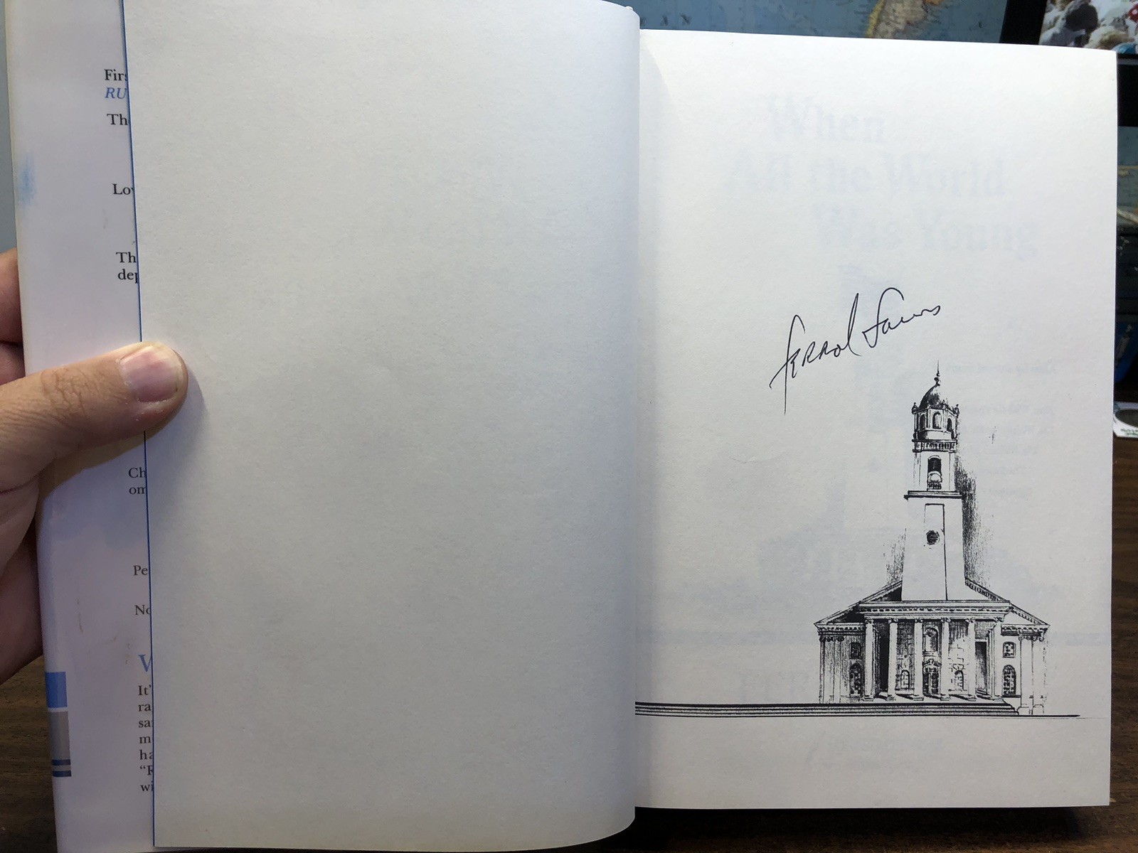 Signed – When All The World Was Young 1st Edition Ferrol Sams Hardcover 1991 DJ