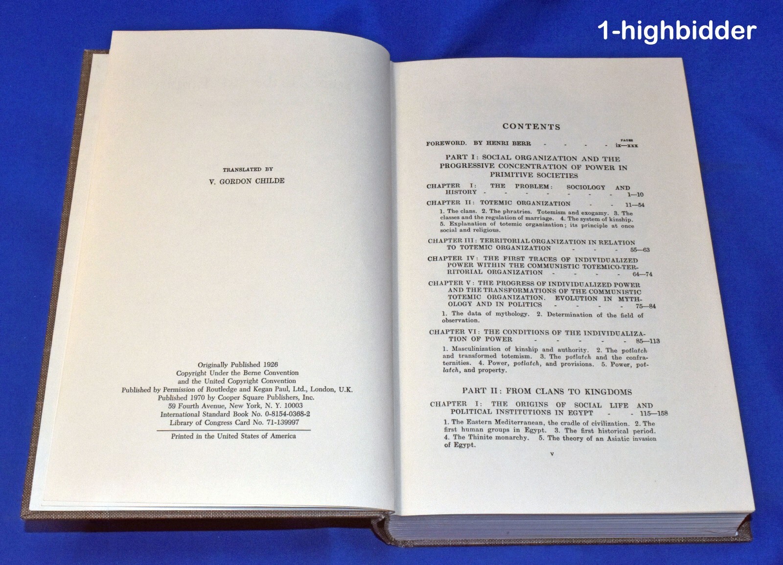 Rare 1970 FROM TRIBE TO EMPIRE Book Moret & Davy Anthropology Social History