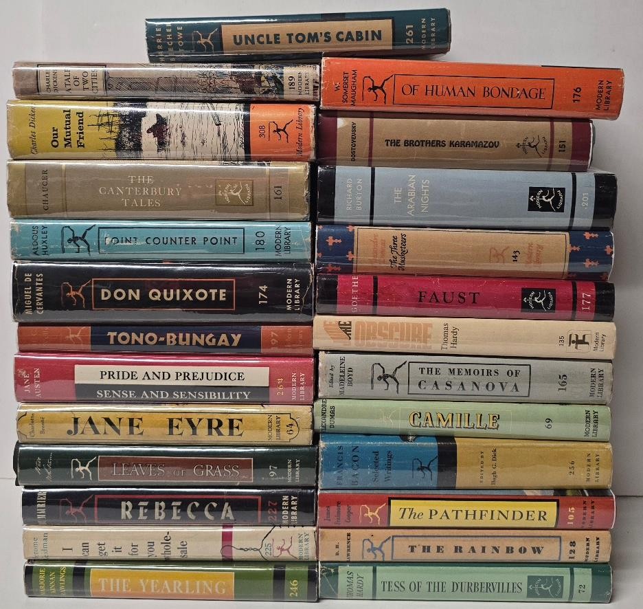 25 MODERN LIBRARY BOOKS CLASSICS BEST SELLERS UNCLE TOM’S CABIN, DICKENS AUSTEN