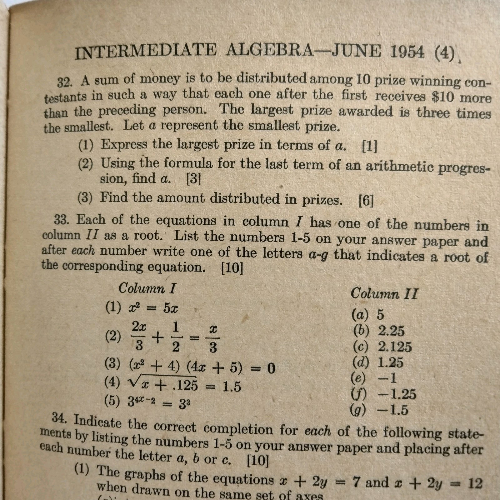 Amsco School Publications Reviewing Intermediate Algebra Mathematics Vintage
