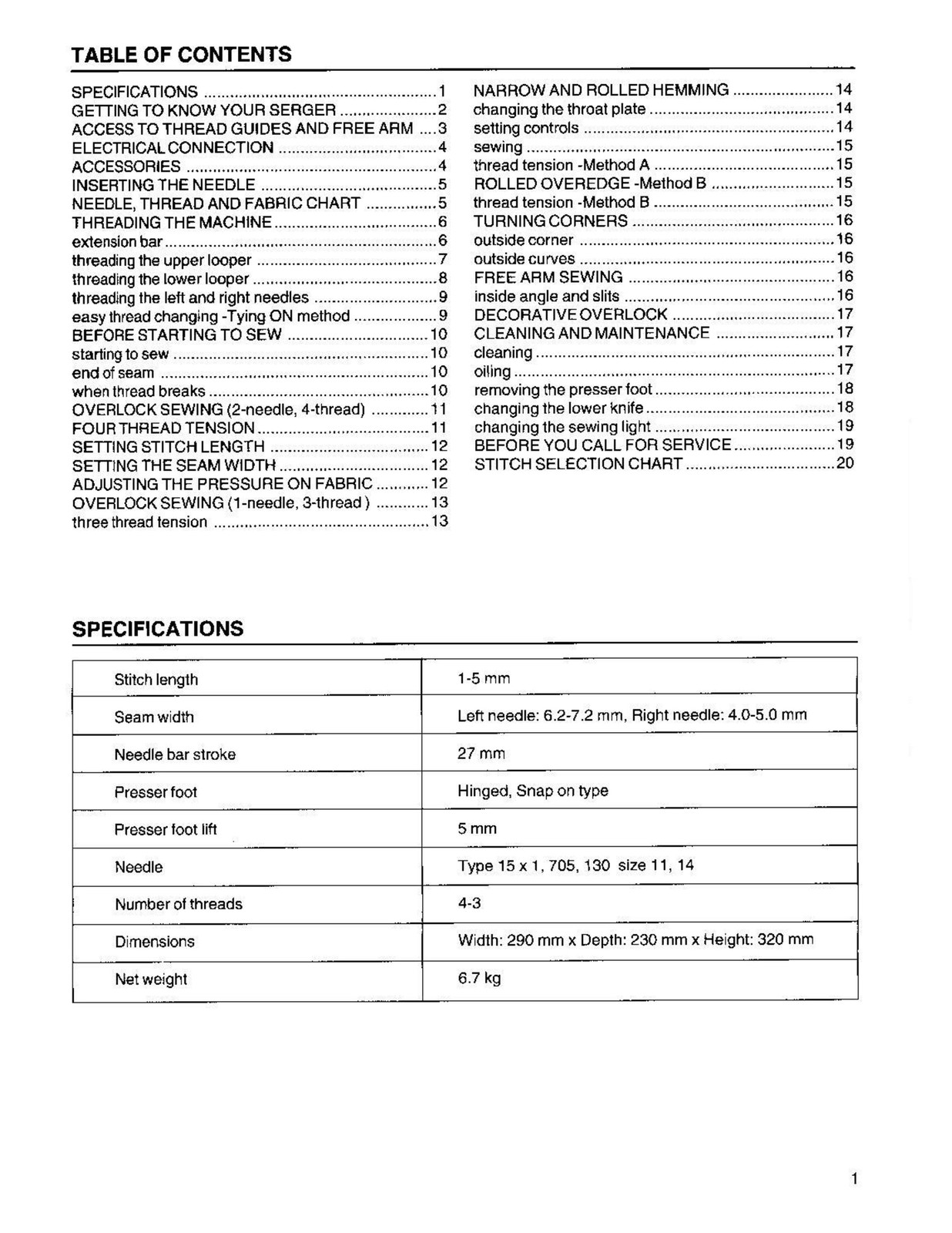 E-Z LOCK EZ100 Serger Instruciton Manual – STEEL WIRE BOUND – PROTECTIVE COVERS