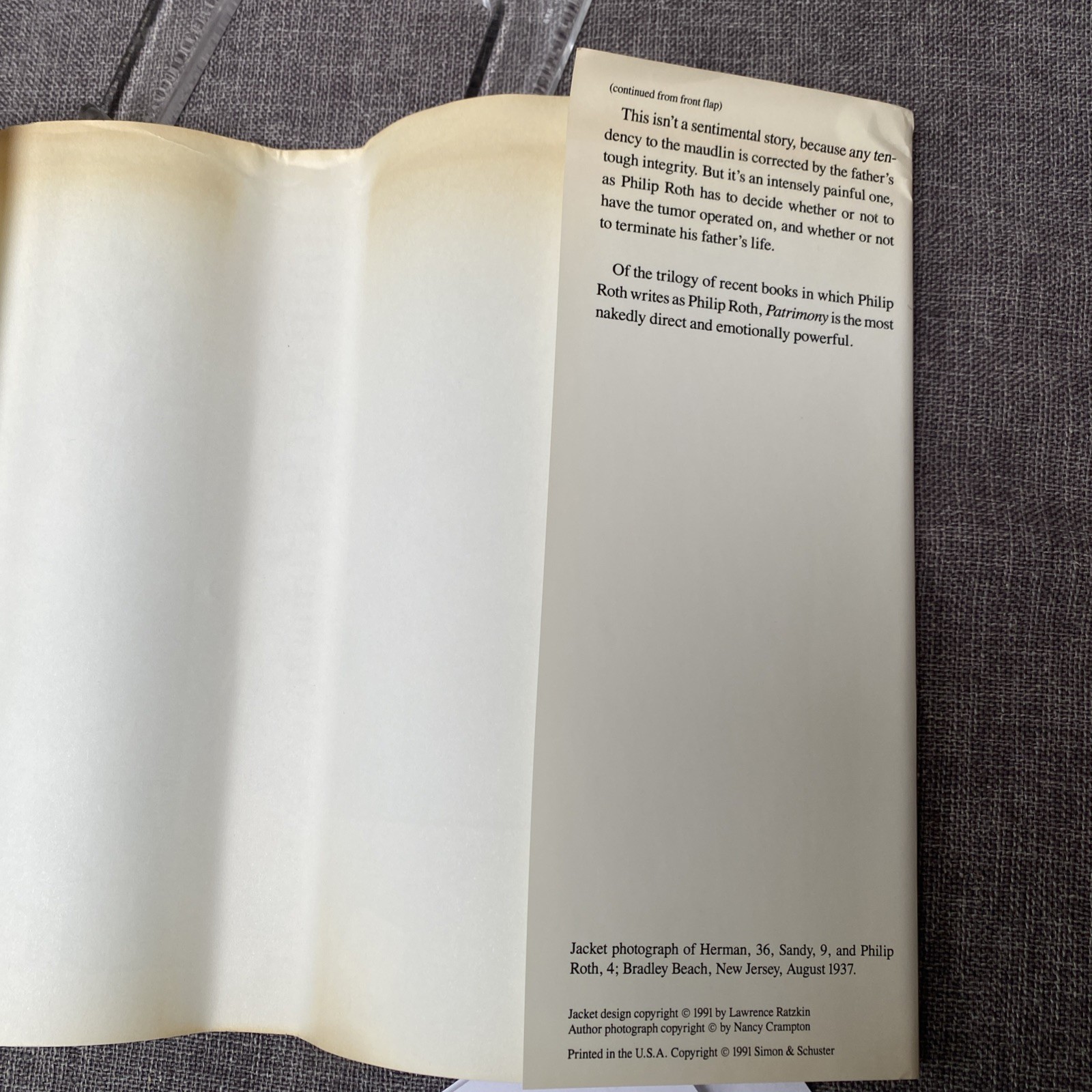 SIGNED Philip Roth Patrimony A True Story Hardcover 1991