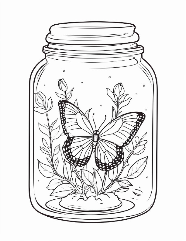 Butterfly Coloring Book for Adults & Kids – Stress Spiral Bound Coloring Book